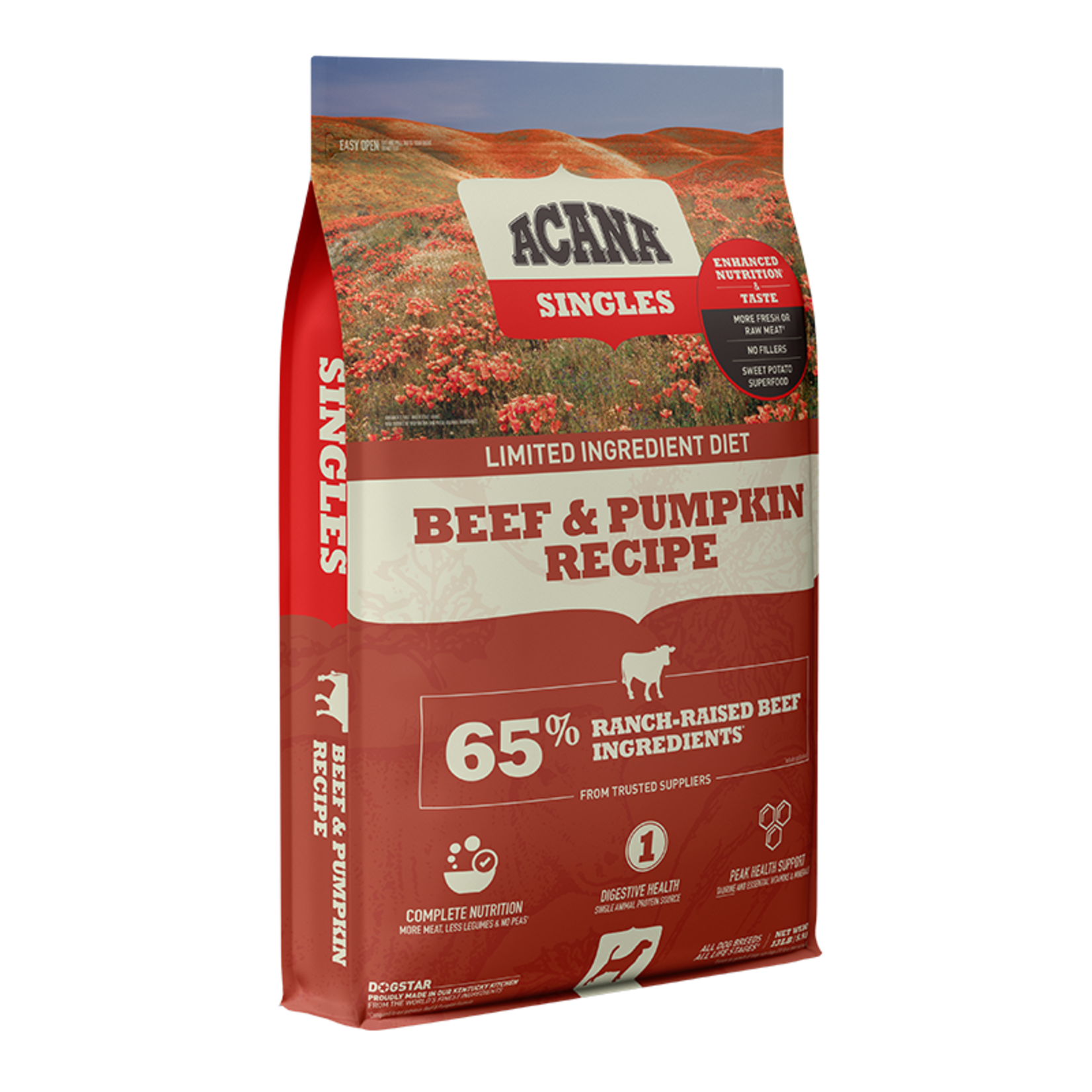 Acana Acana Dry Dog Food Singles Beef & Pumpkin Formula Limited Ingredient Diet Grain Free