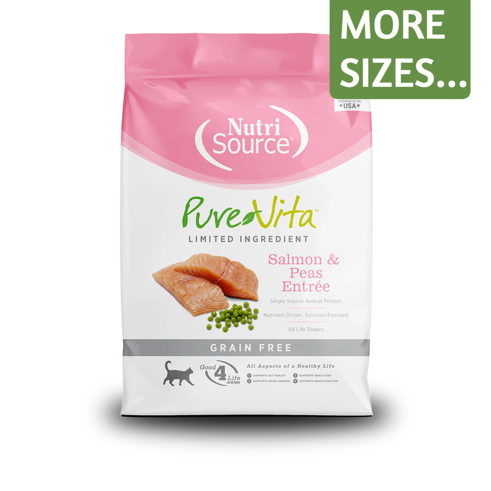 NutriSource Nutrisource Pure Vita Dry Cat Food  Salmon & Peas Entree Limited Ingredient Grain Free
