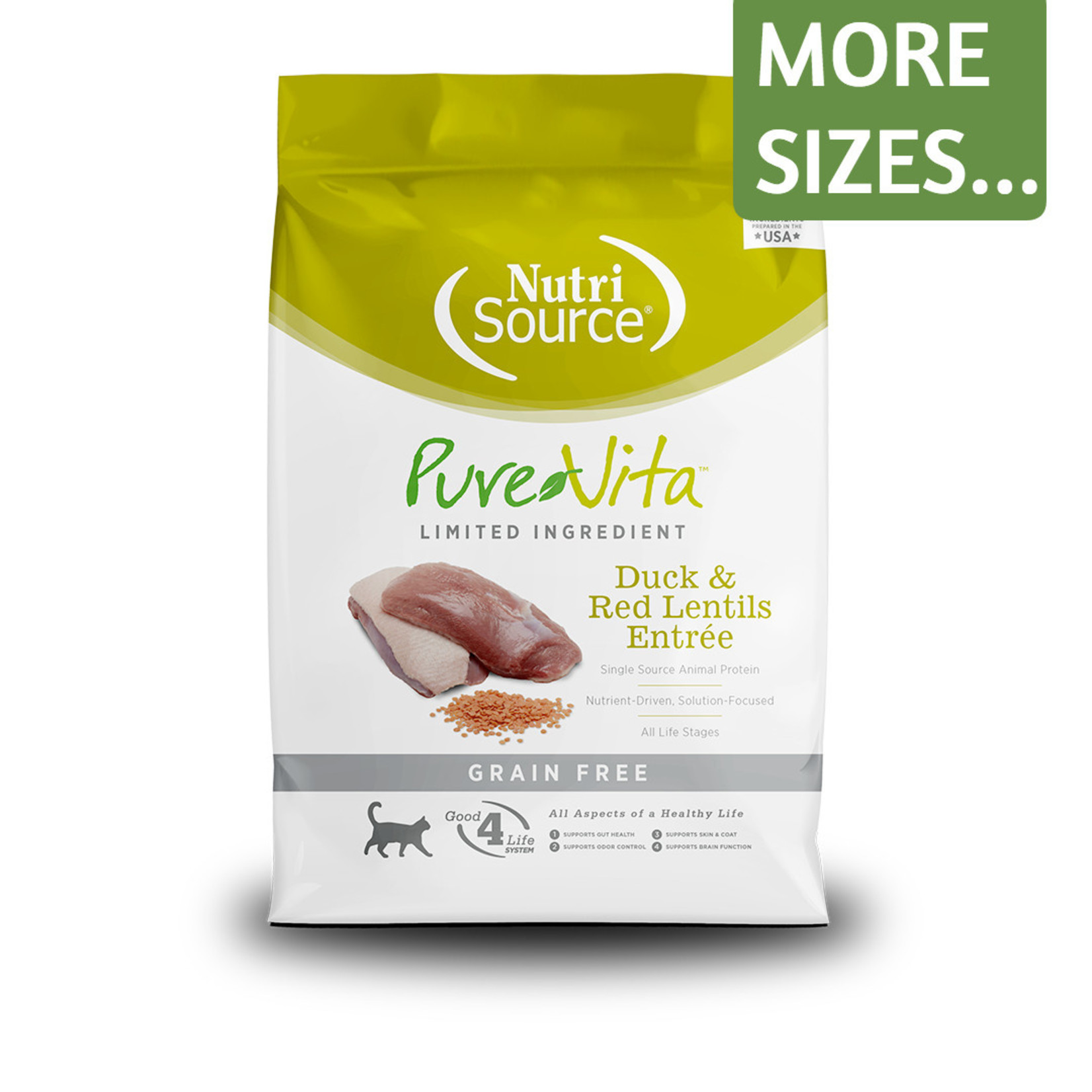 NutriSource Nutrisource Pure Vita Dry Cat Food Duck & Red Lentils Entree Limited Ingredient Grain Free