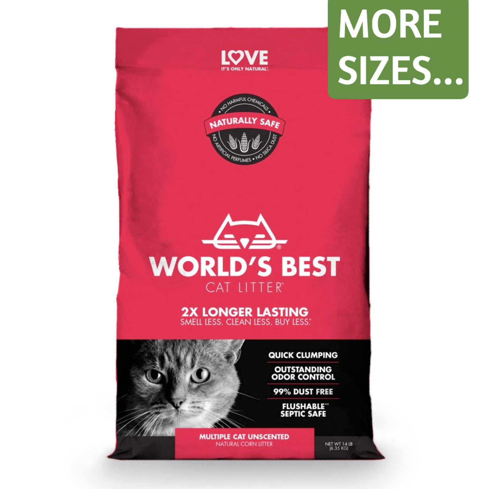 Worlds Best Cat Litter World's Best Cat Litter Multiple Cat Unscented Clumping Litter