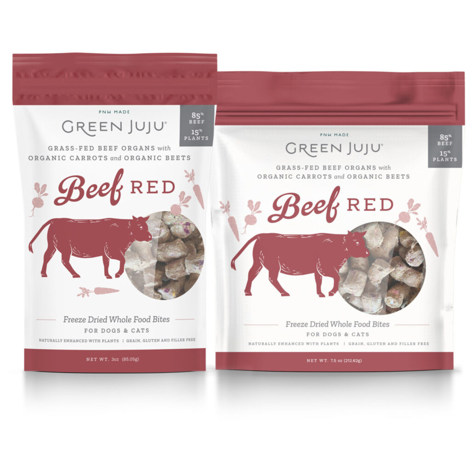 Green Juju Freeze Dried Beef Red Whole Bites Dog and Cat Treats