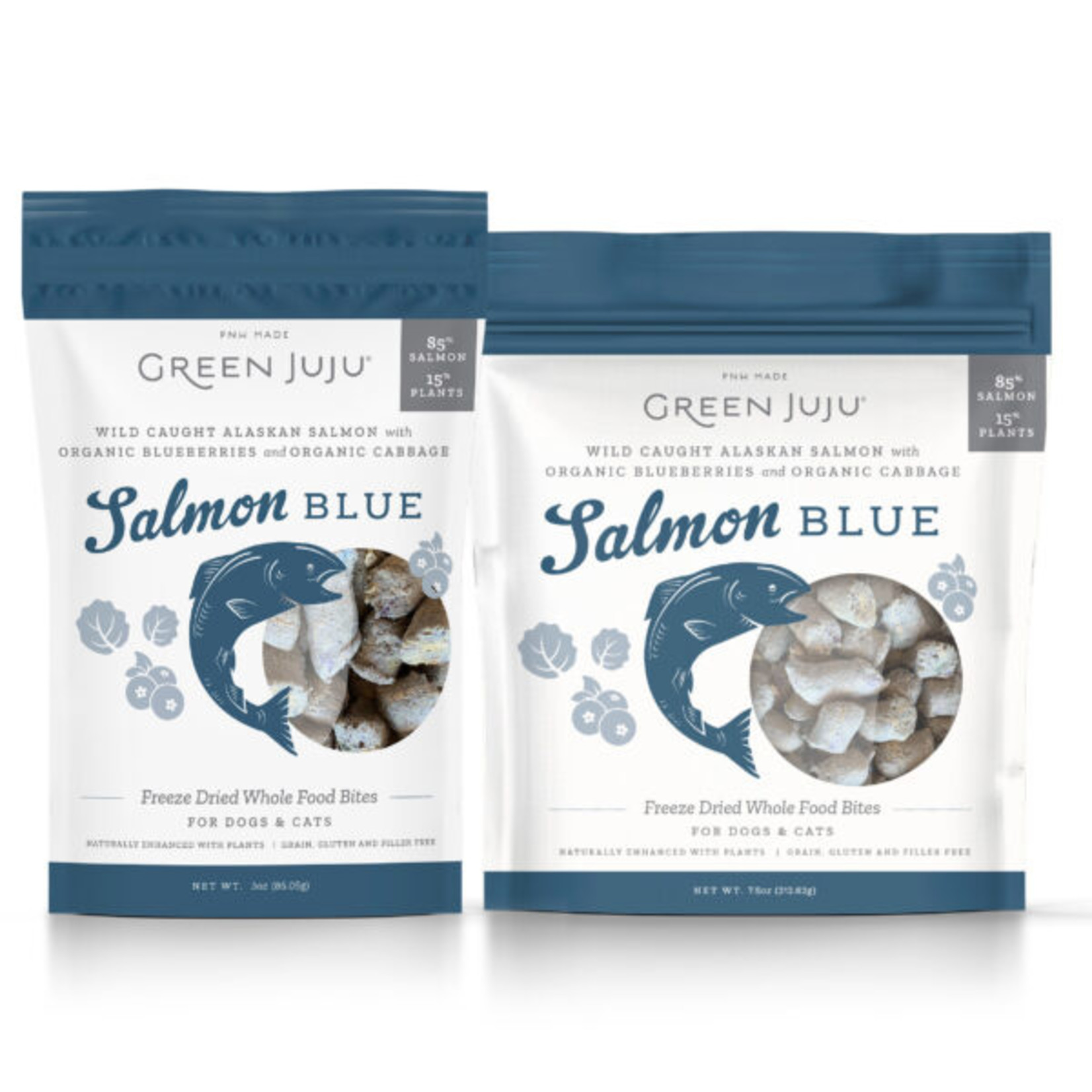 Green Juju Freeze Dried Salmon Blue Whole Bites Dog and Cat Treats