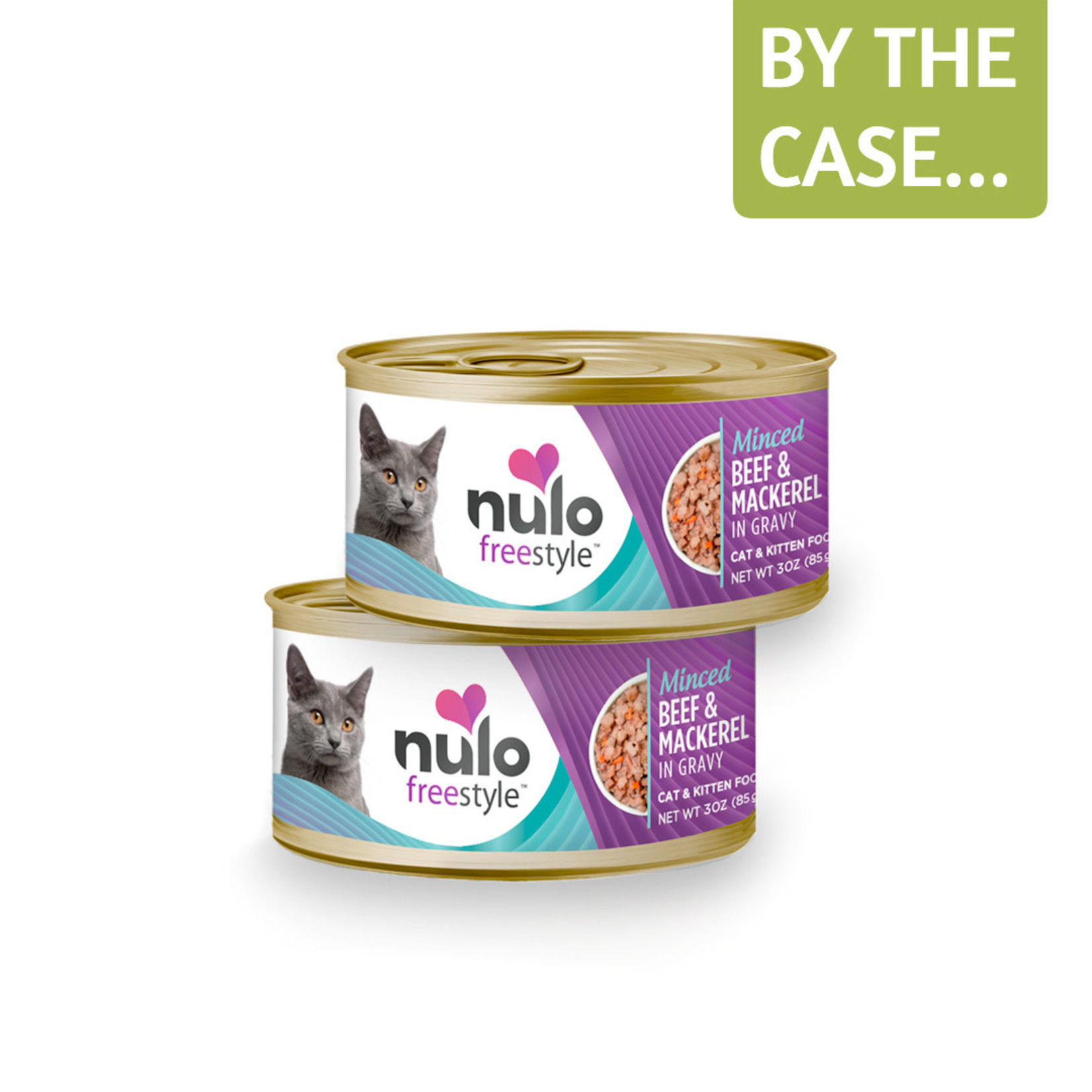 Nulo Nulo Freestyle Wet Cat Food Minced Beef & Mackerel Recipe in Gravy 3oz Can Grain Free