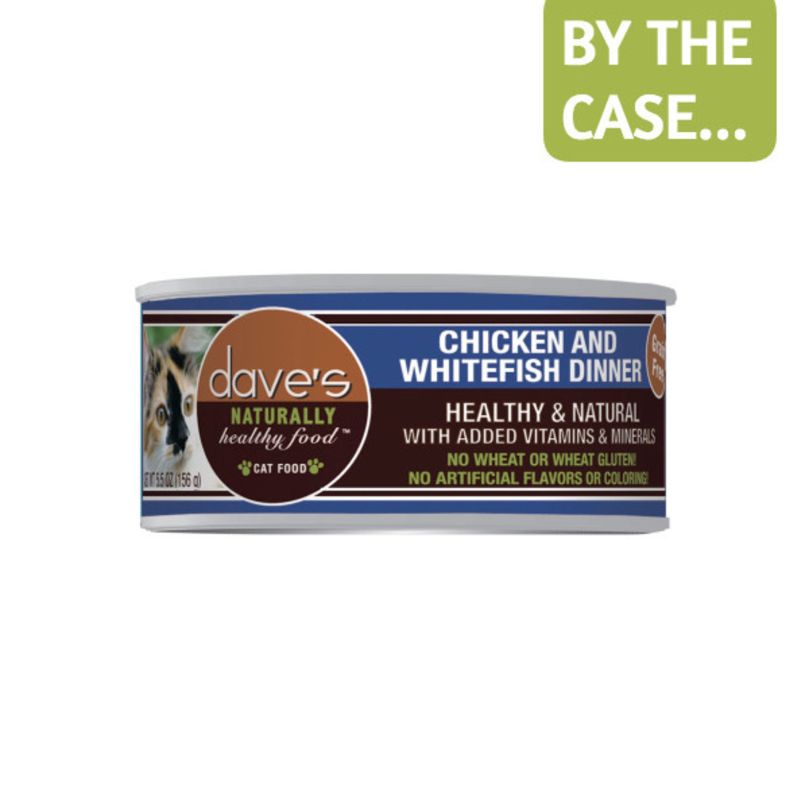 Daves Pet Food Dave's Wet Cat Food Naturally Healthy Chicken & Whitefish Dinner 5.5oz Can Grain Free