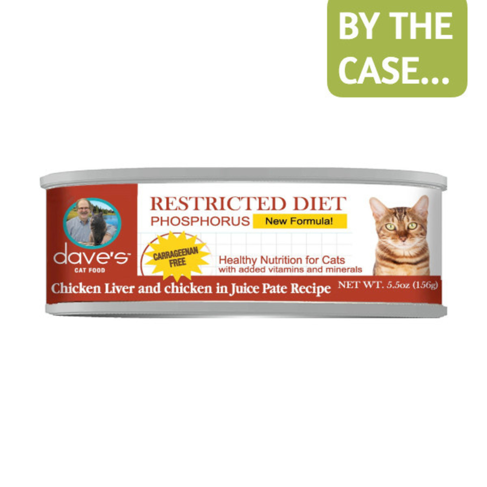Daves Pet Food Dave's Wet Cat Food Restricted Diet Phosphorus Chicken Liver & Chicken in Juice Pate Recipe 5.5oz
