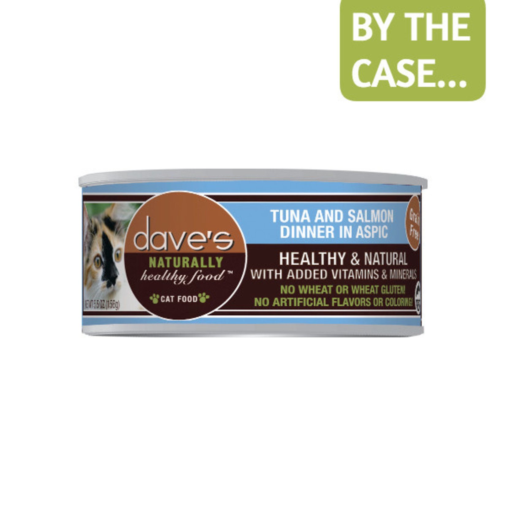Daves Pet Food Dave's Wet Cat Food Naturally Healthy Tuna & Salmon Dinner in Aspic 5.5oz Can Grain Free