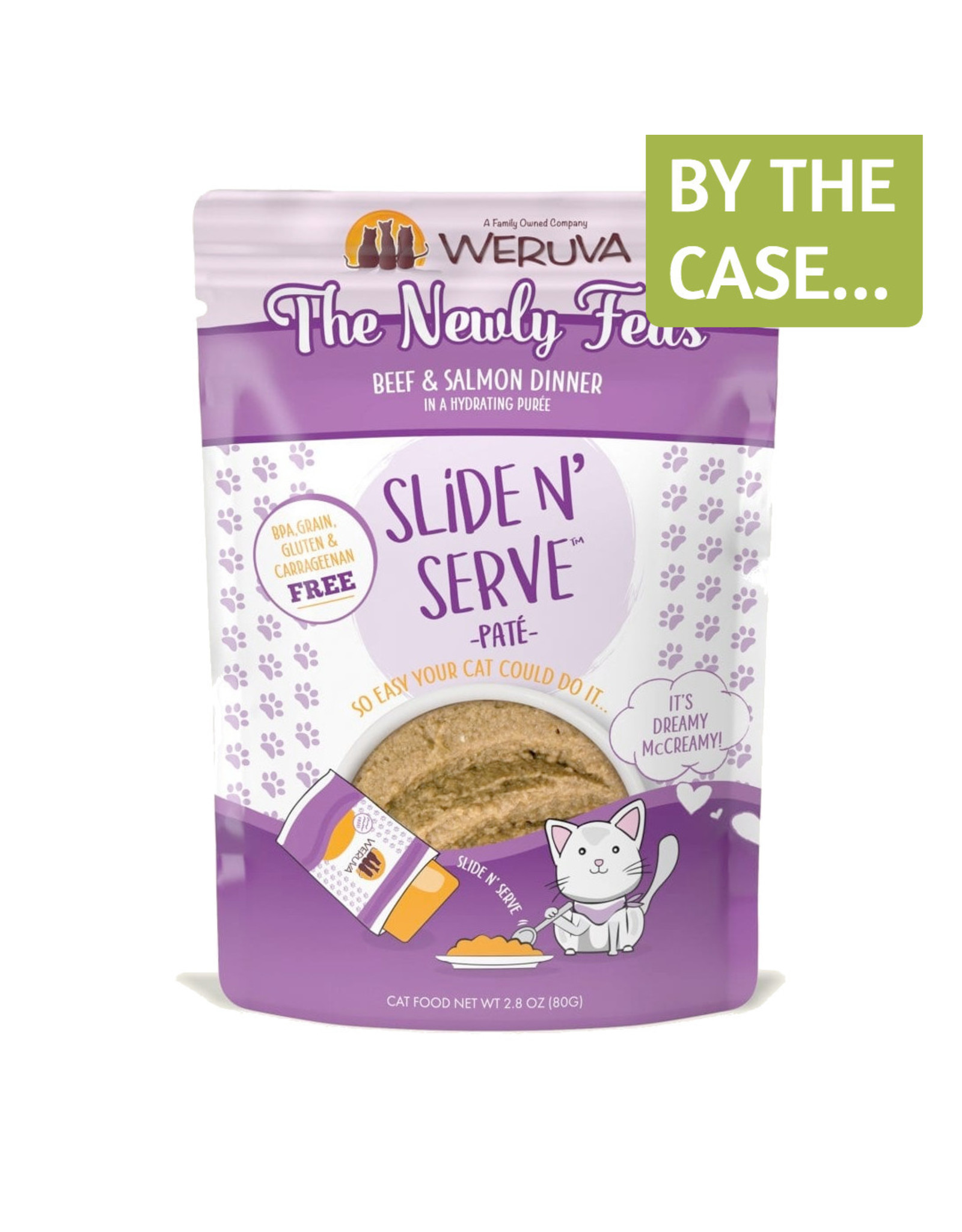 Weruva Wet Cat Food Slide & Serve Pate Pouch Newly Feds 2.8oz Howl