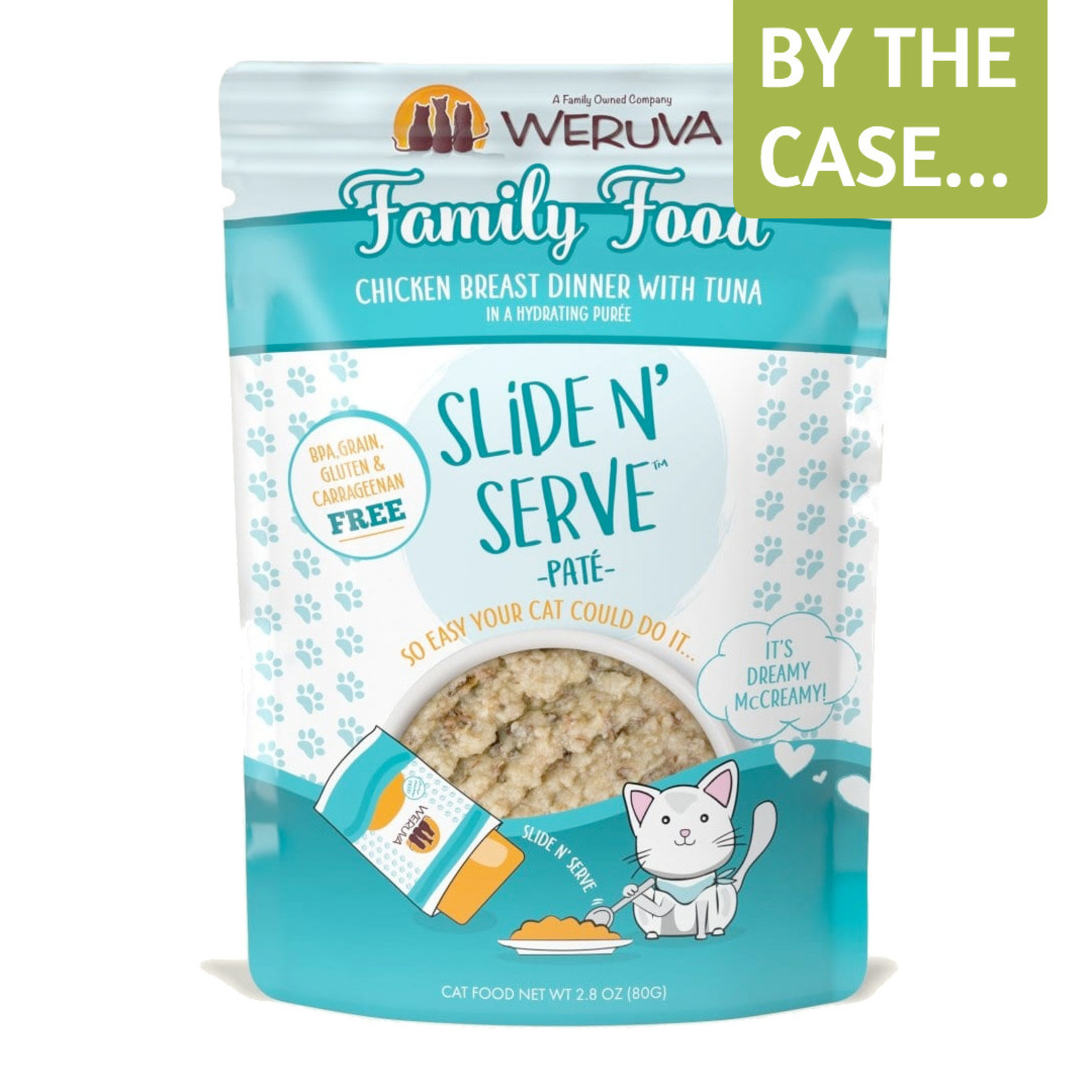 Weruva Weruva Wet Cat Food Slide & Serve Pate Family Food Chicken Breast Dinner with Tuna in a Hydrating Puree 2.8oz Pouch