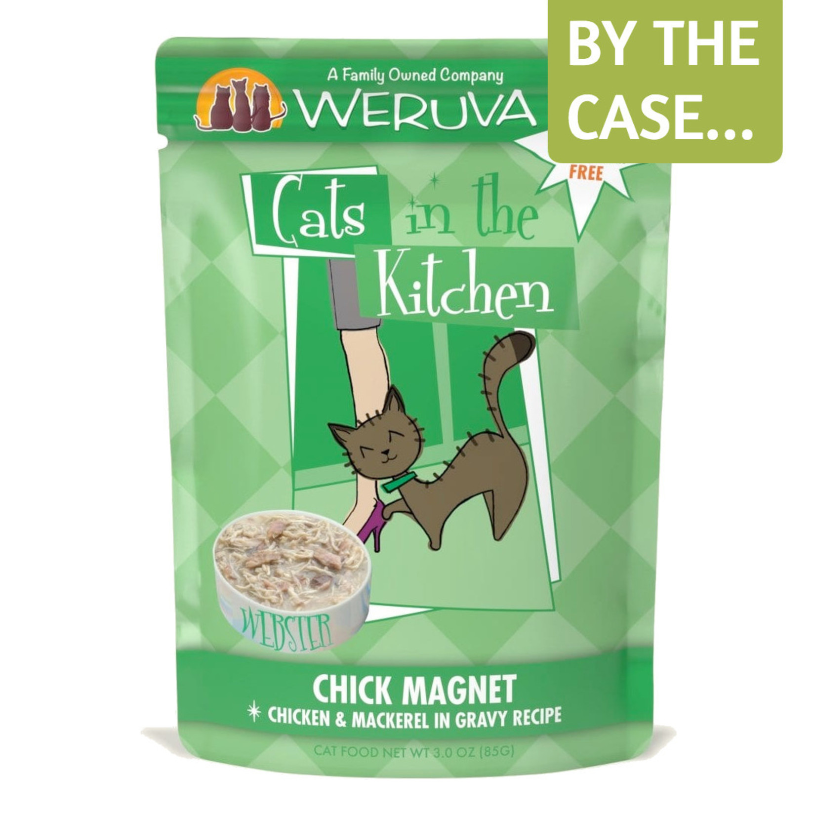 Weruva Weruva Cats in the Kitchen Wet Cat Food Chick Magnet Chicken & Mackerel in Gravy  3oz Pouch