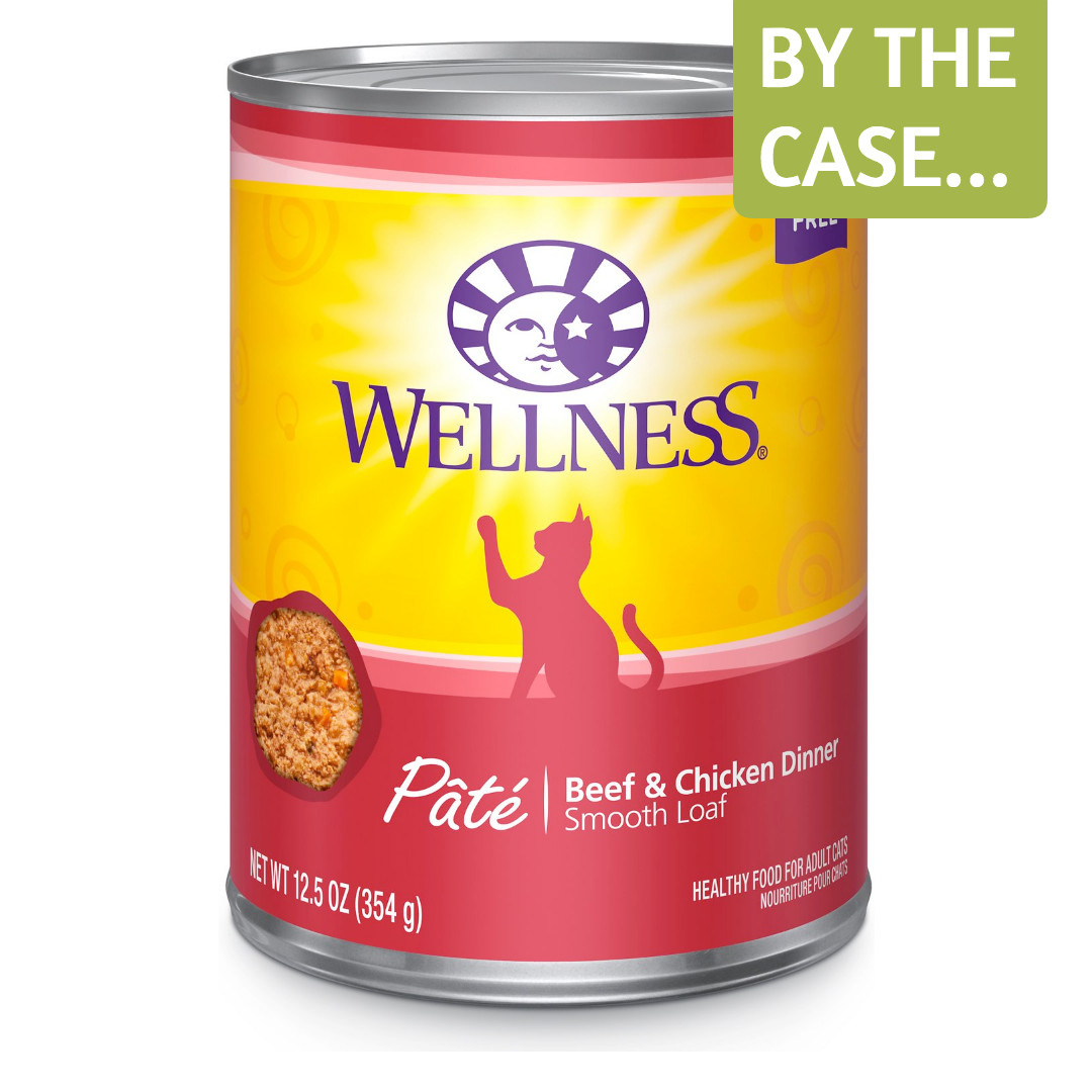 Wellness Wet Cat Food Beef & Chicken Pate 12oz Can Howl