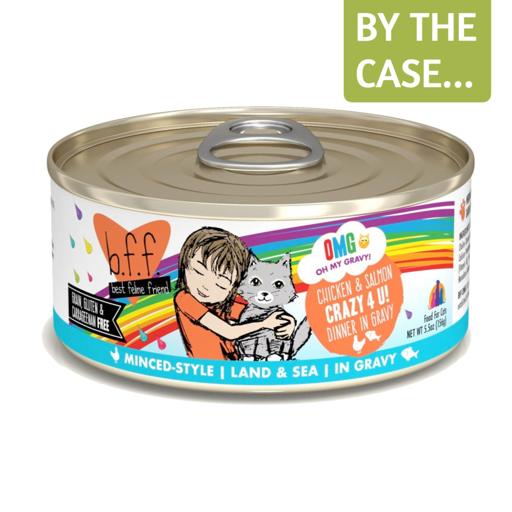 Weruva BFF Weruva B.F.F. OMG Best Feline Friend Oh My Gravy Wet Cat Food Crazy 4 U! Chicken & Salmon Dinner in Gravy 5.5oz Can