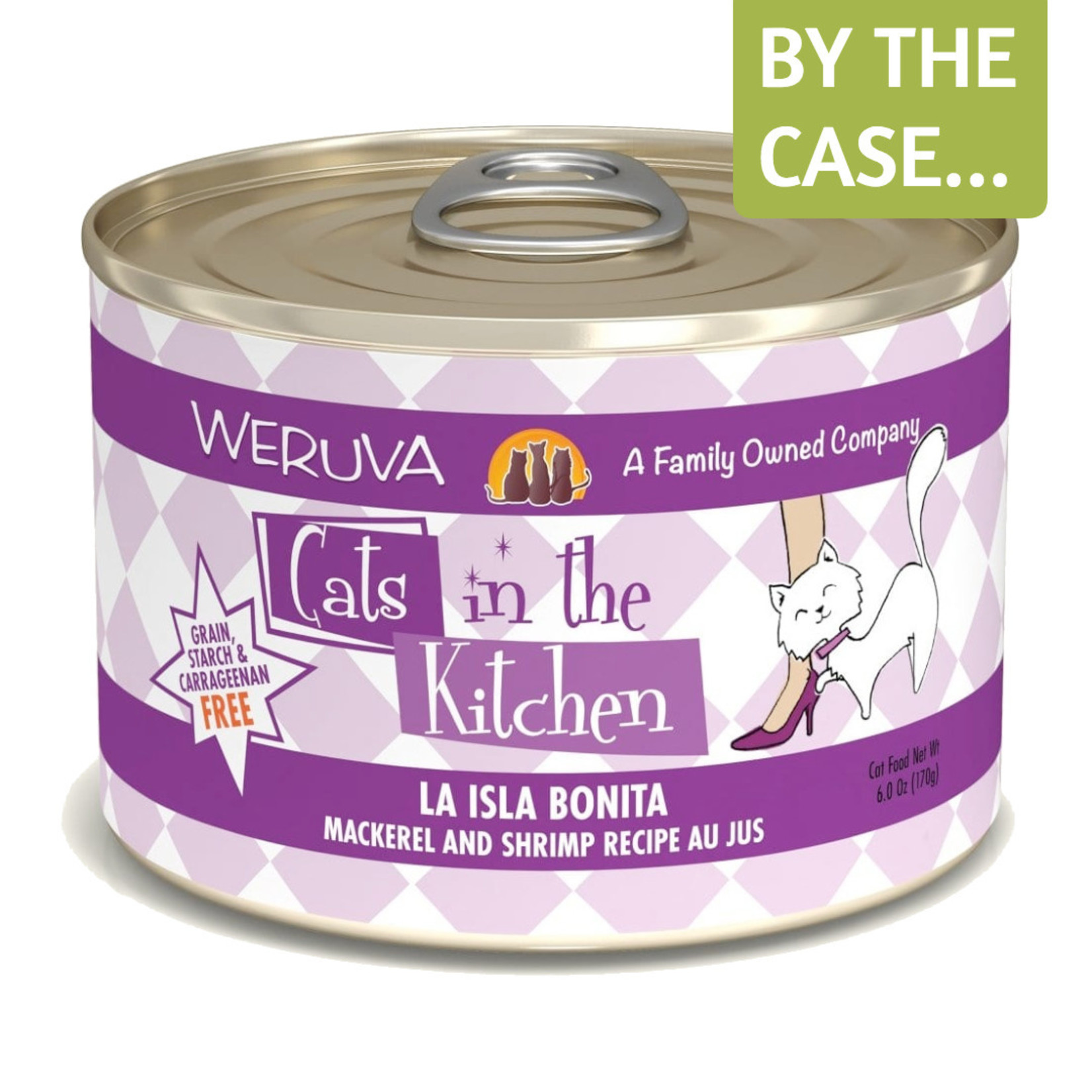Weruva Weruva Cats in the Kitchen Wet Cat Food La Isla Bonita Mackerel and Shrimp Recipe Au Jus 6oz Can