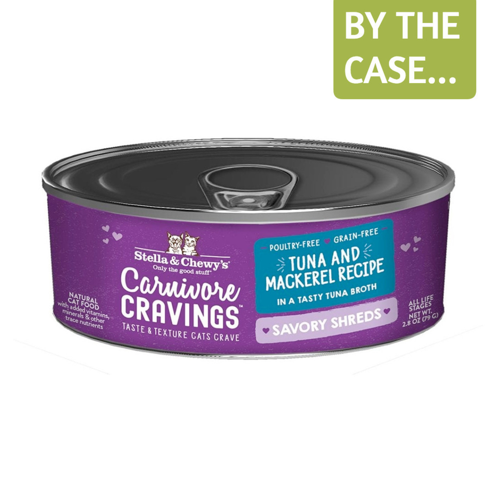 Stella and Chewys Stella & Chewy's Wet Cat Food Carnivore Cravings Savory Shreds Tuna & Mackerel Recipe 2.8oz Can Grain Free