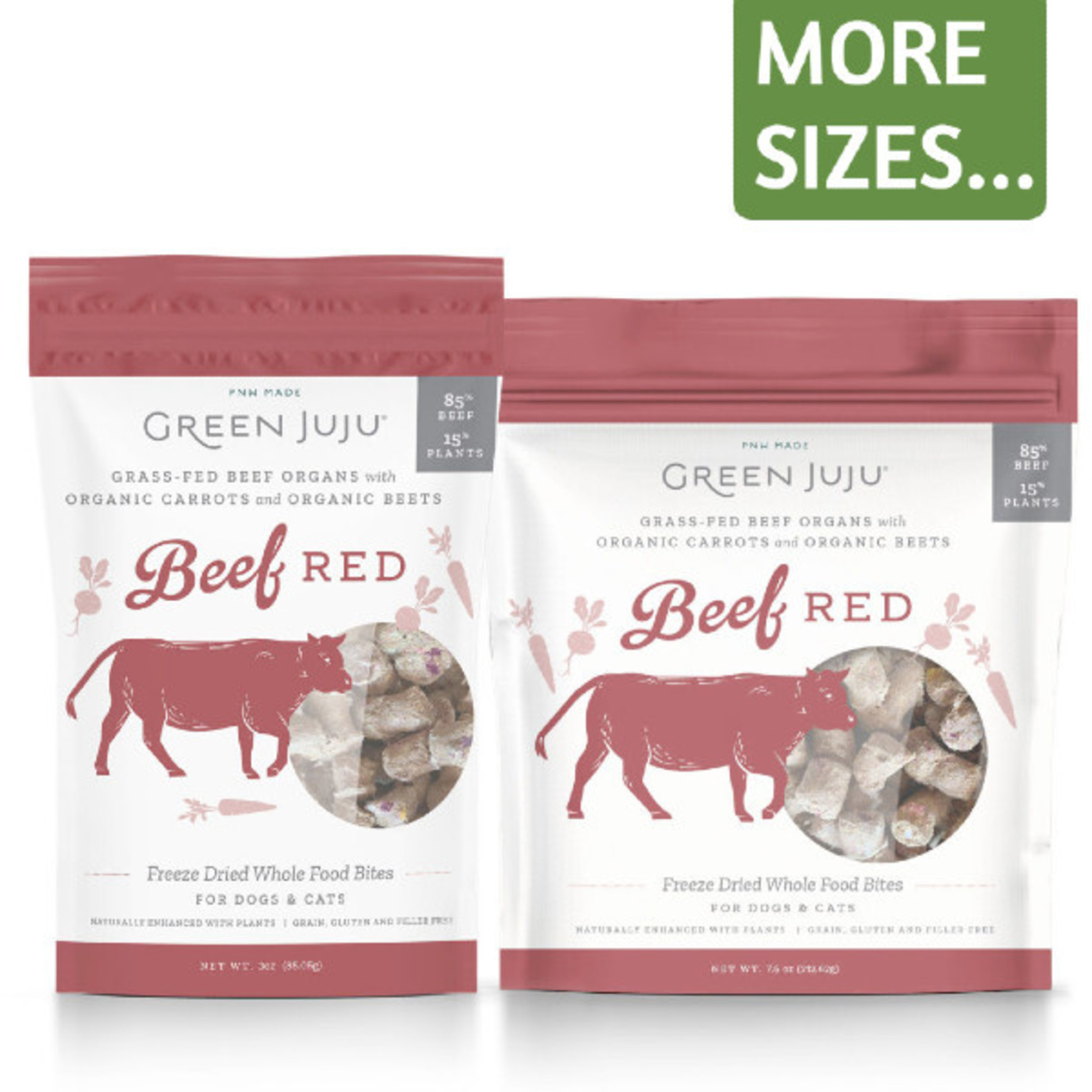 Green Juju Freeze Dried Beef Red Whole Bites Dog and Cat Treats