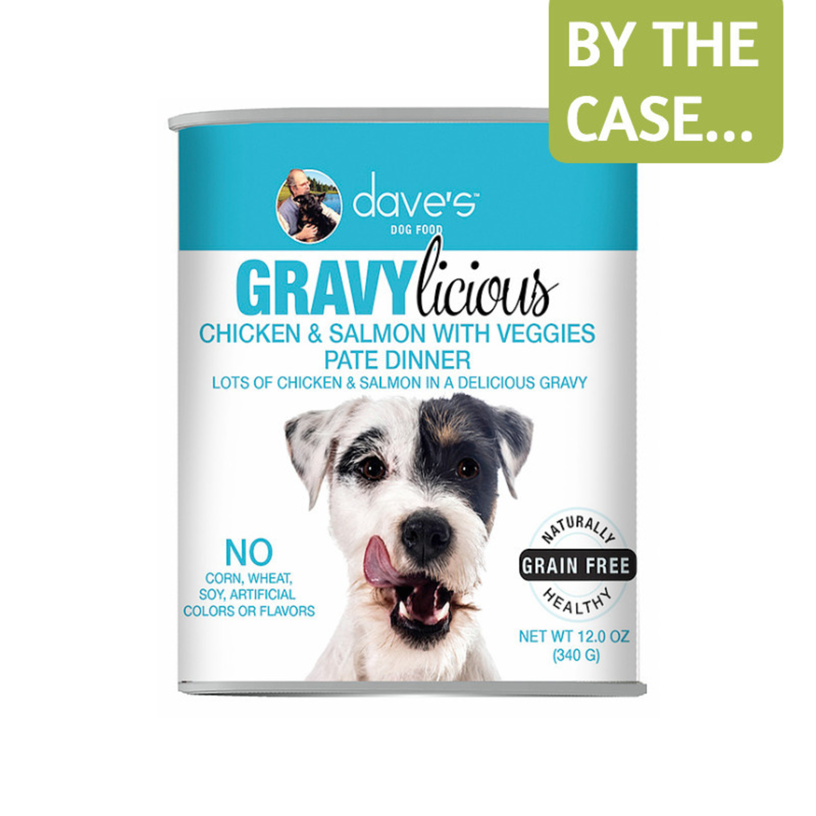 Daves Pet Food Dave's Wet Dog Food Gravylicious Chicken and Salmon with Veggies Pate Dinner 12oz Can Grain Free