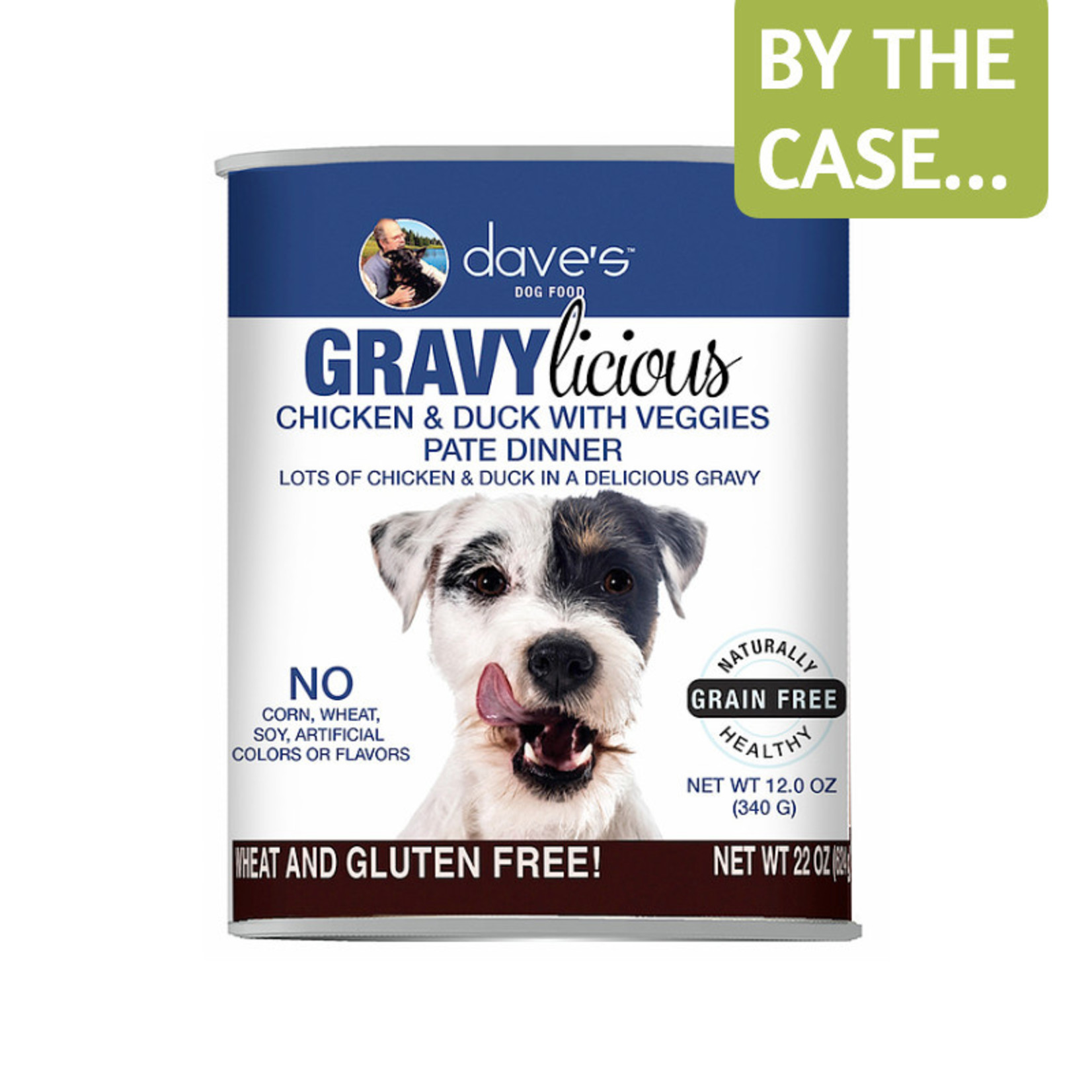 Daves Pet Food Dave's Wet Dog Food Gravylicious Chicken and Duck with Veggies Pate Dinner 12oz Can Grain Free