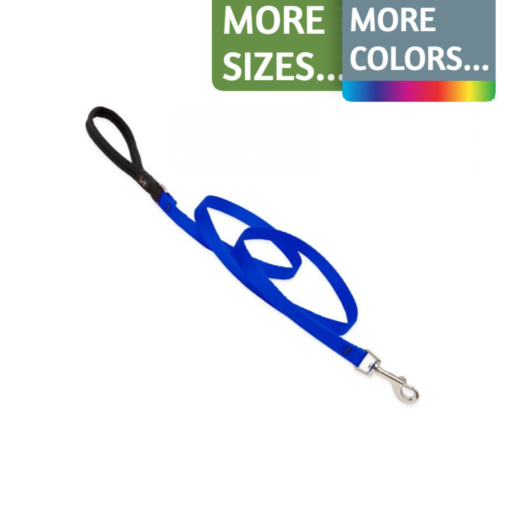 Lupine Lupine 1/2in Wide Dog Leads with Padded Handle in 4ft or 6ft Length Assorted Colors