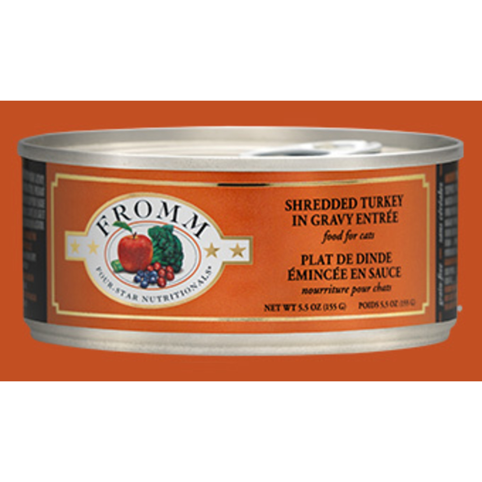 Fromm Fromm Wet Cat Food Four Star Nutritionals Shredded Turkey in Gravy Entree 5.5oz Can Grain Free