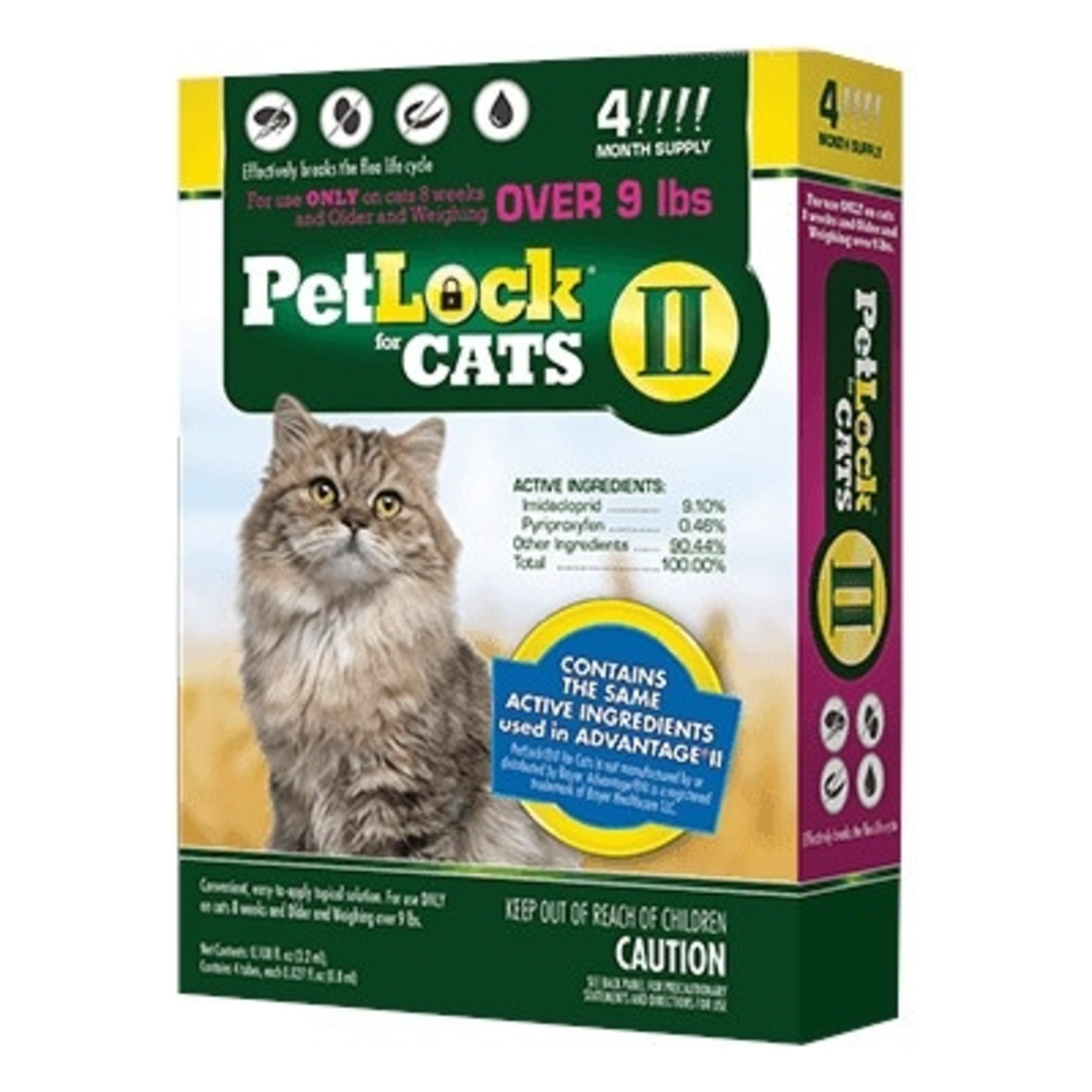 Petlock Petlock II Topical Flea Treatment for Cats 4 Doses