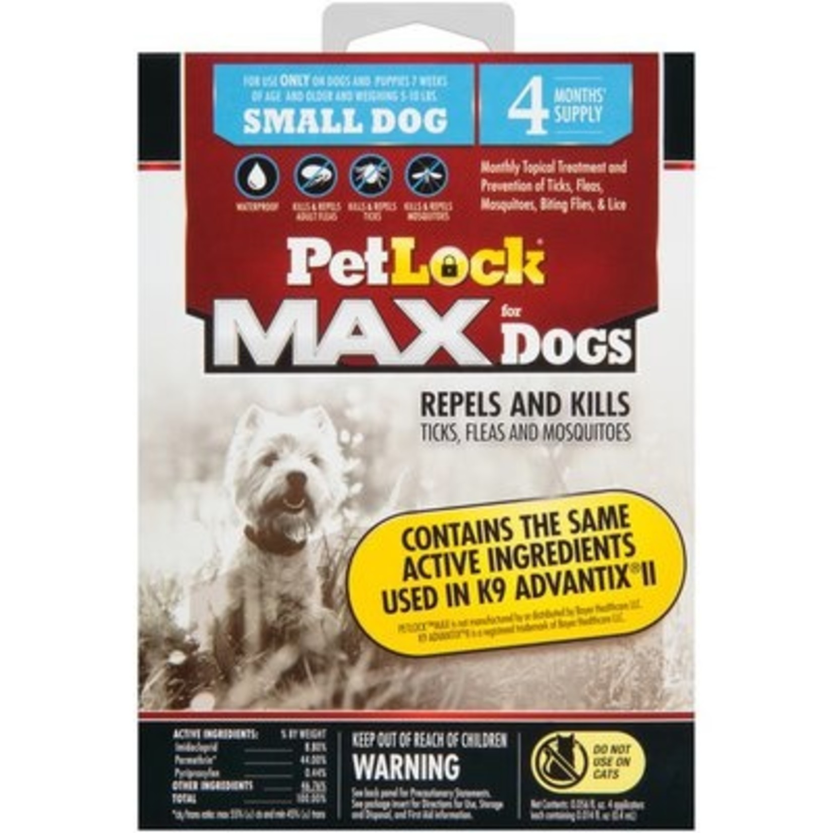 Petlock Petlock Max Topical Flea Treatment for Dogs 4 Doses