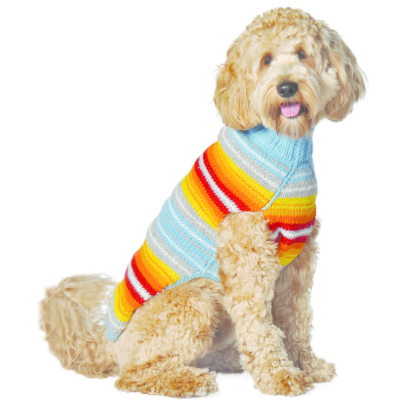 Chilly Dog Chilly Dog Turquoise Serape Hand Knit Fair Trade Dog Wool Sweater