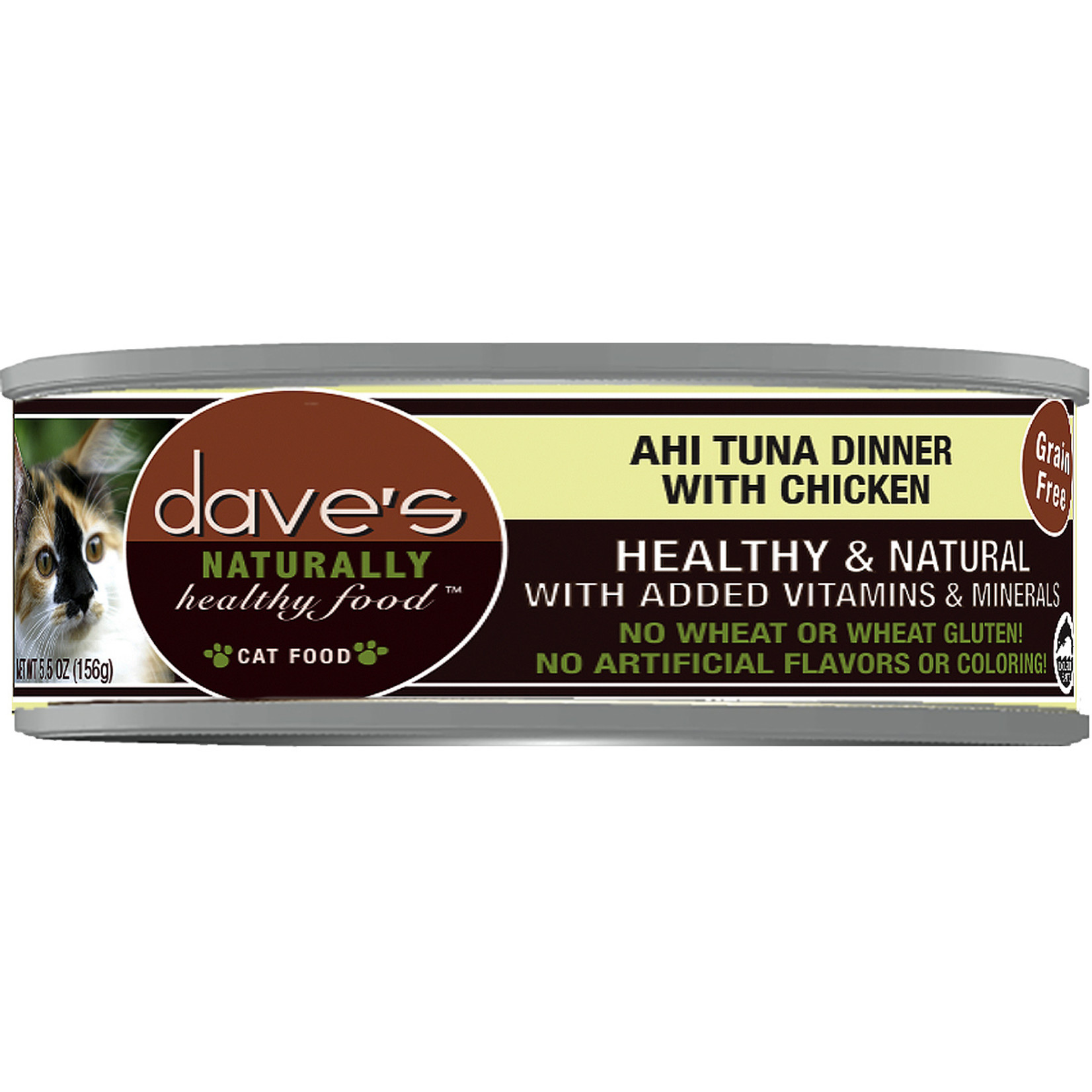 Daves Pet Food Dave's Wet Cat Food Naturally Healthy Ahi Tuna with Chicken Dinner in Gravy 5.5oz Can Grain Free