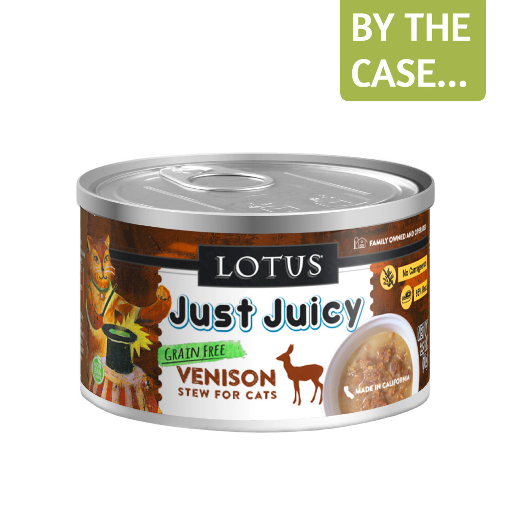 Lotus Wet Cat Food Just Juicy Venison Stew for Cats 2.5oz Grain Free
