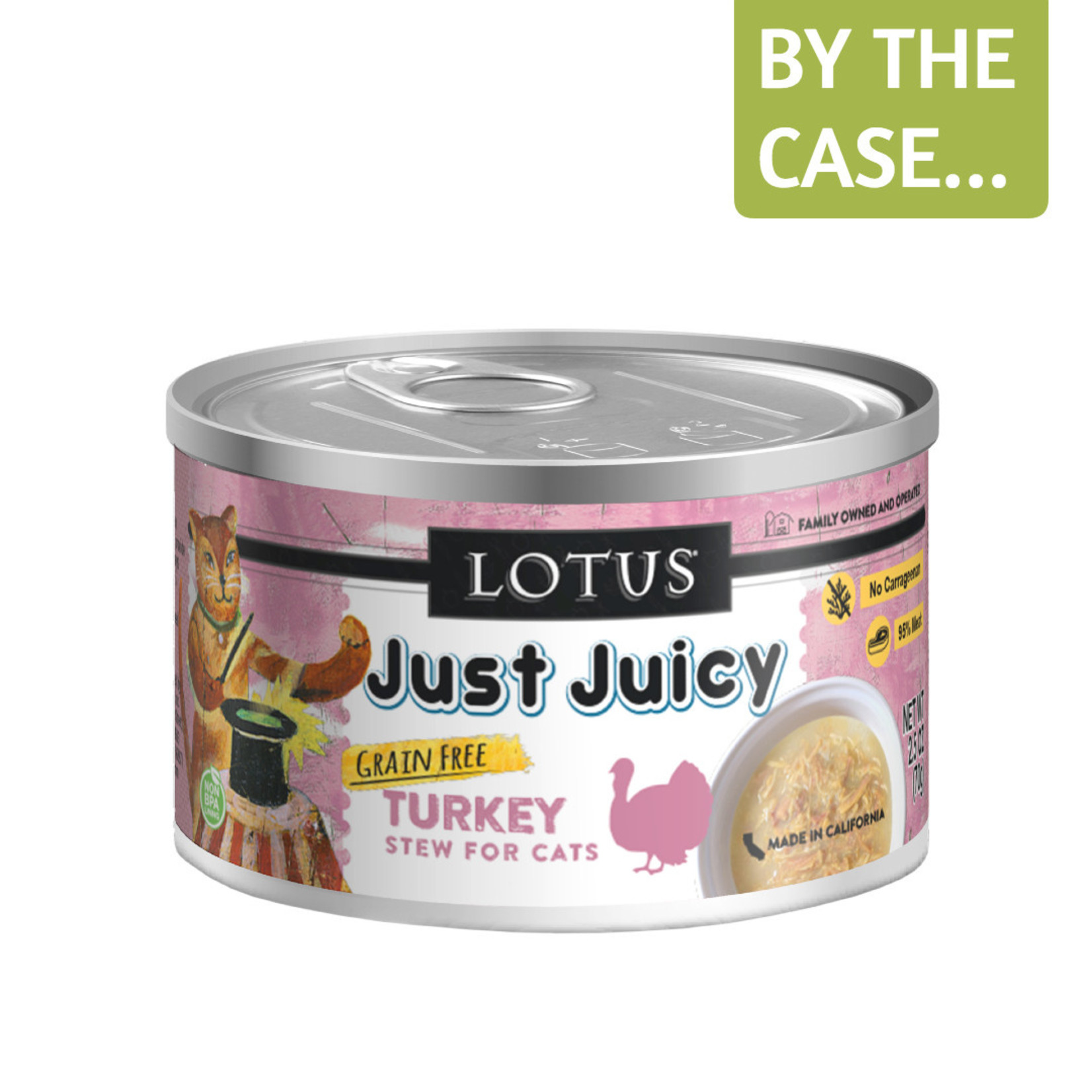 Lotus Wet Cat Food Just Juicy Turkey Stew for Cats 2.5oz Grain Free