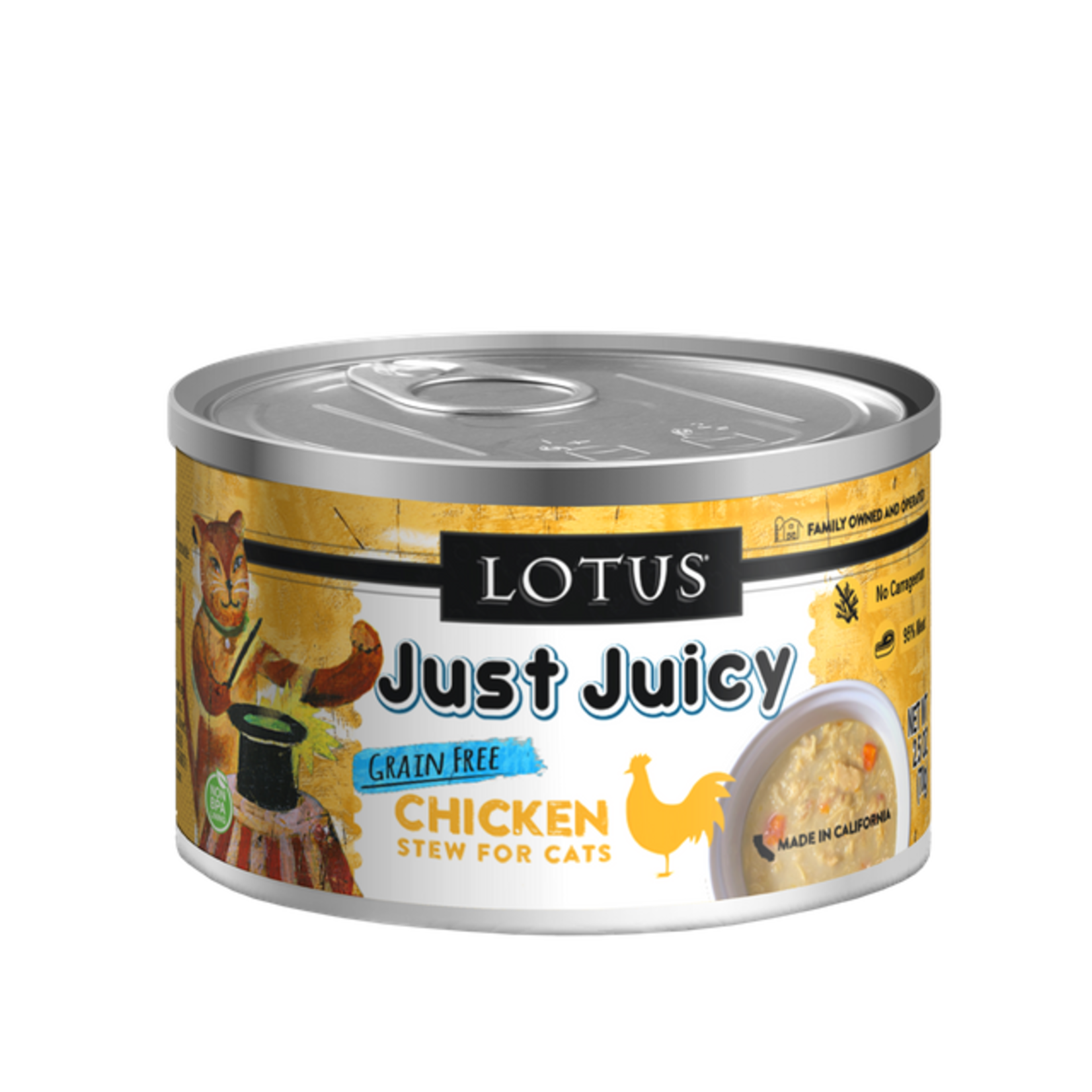 Lotus Wet Cat Food Just Juicy Chicken Stew for Cats 2.5oz Grain Free