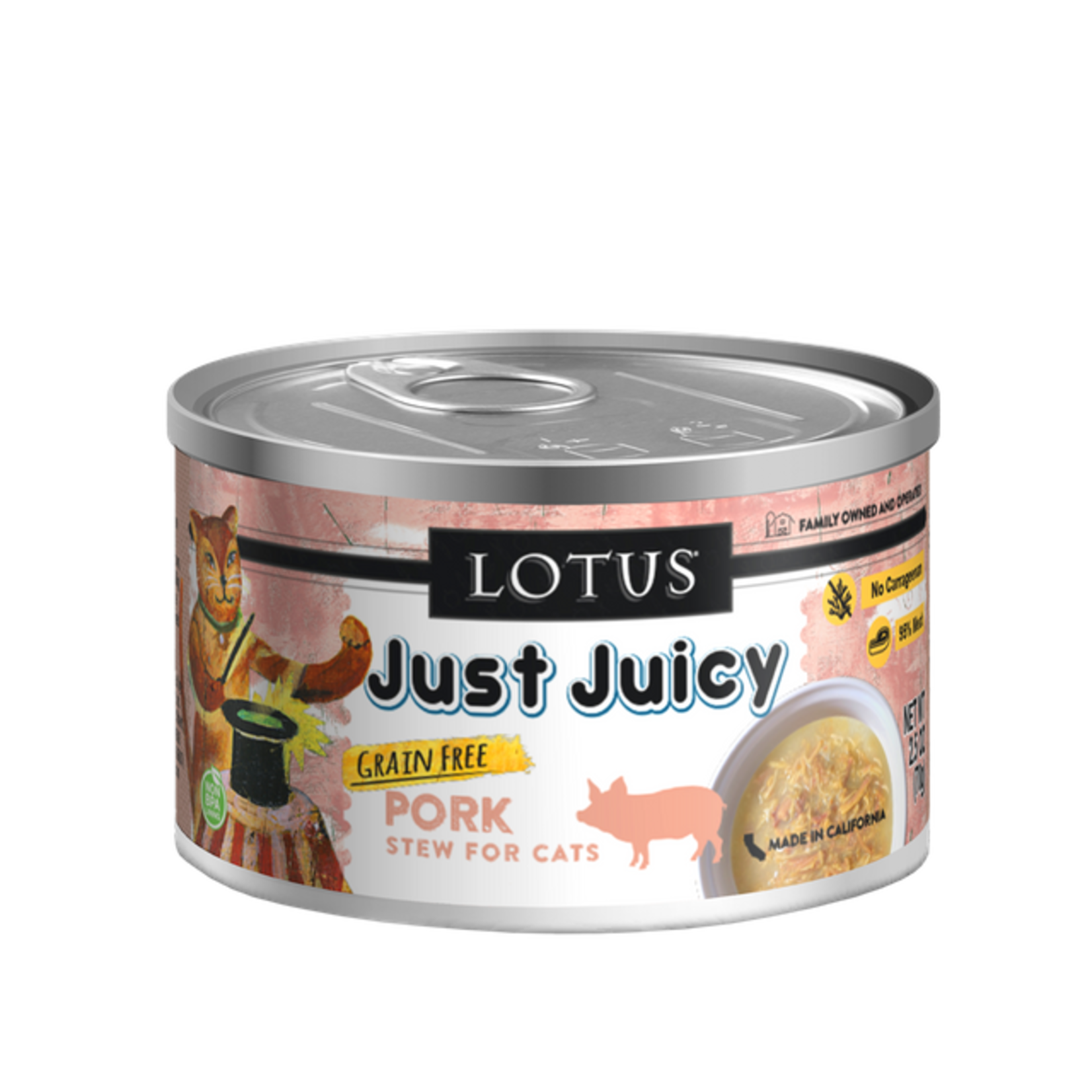 Lotus Wet Cat Food Just Juicy Pork Stew for Cats 2.5oz Grain Free