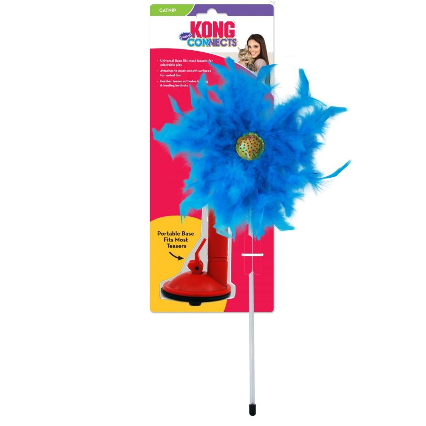 Kong Kong Cat Connects Switch Teaser Feathers Interactive Mounted Cat Toy