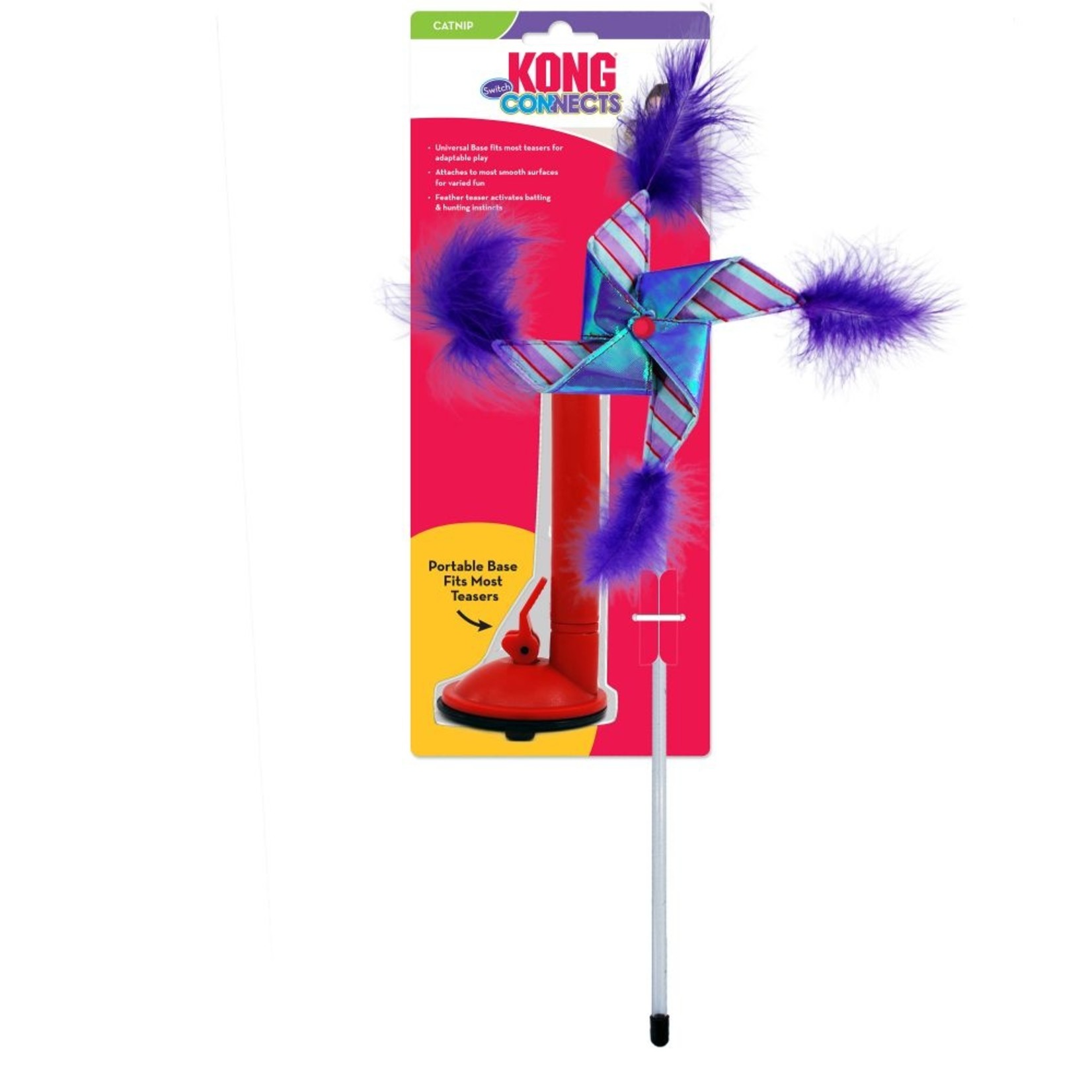 Kong Kong Cat Connects Switch Teaser Pinwheel Interactive Mounted Cat Toy