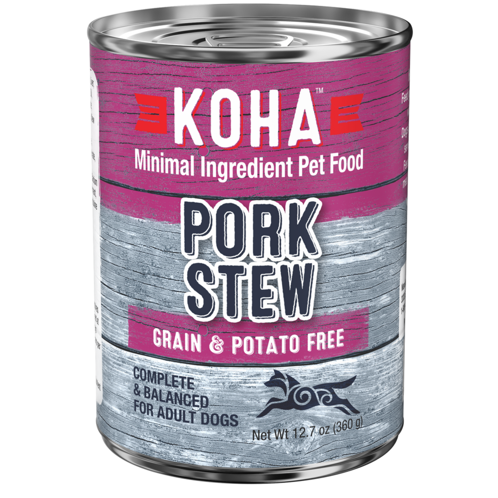 Koha Koha Dog Can Minimal Ingredient Pork Stew 12.7oz Grain Free