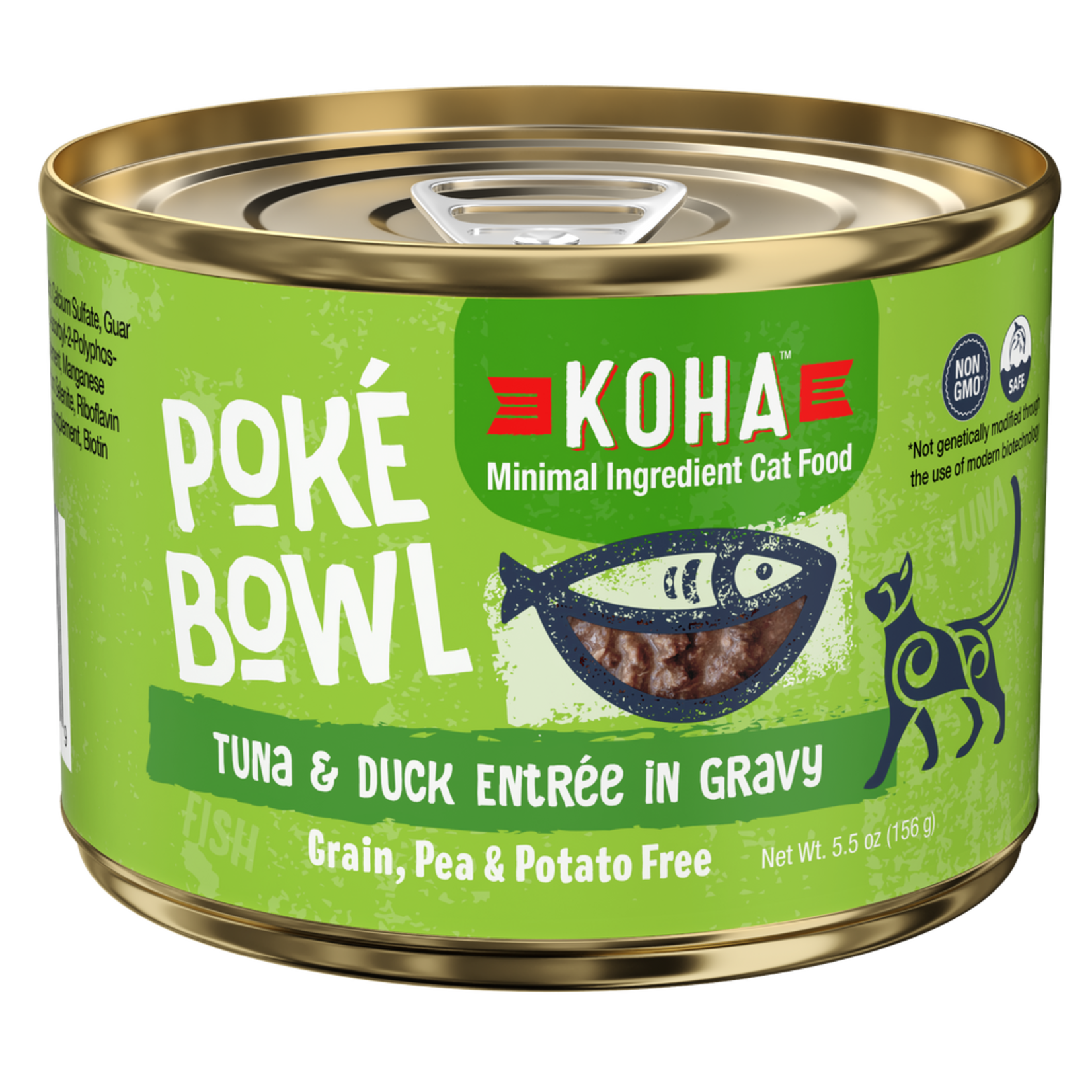 Koha Koha Wet Cat Food Poke Bowl Tuna and Duck Entree in Gravy 5.5oz