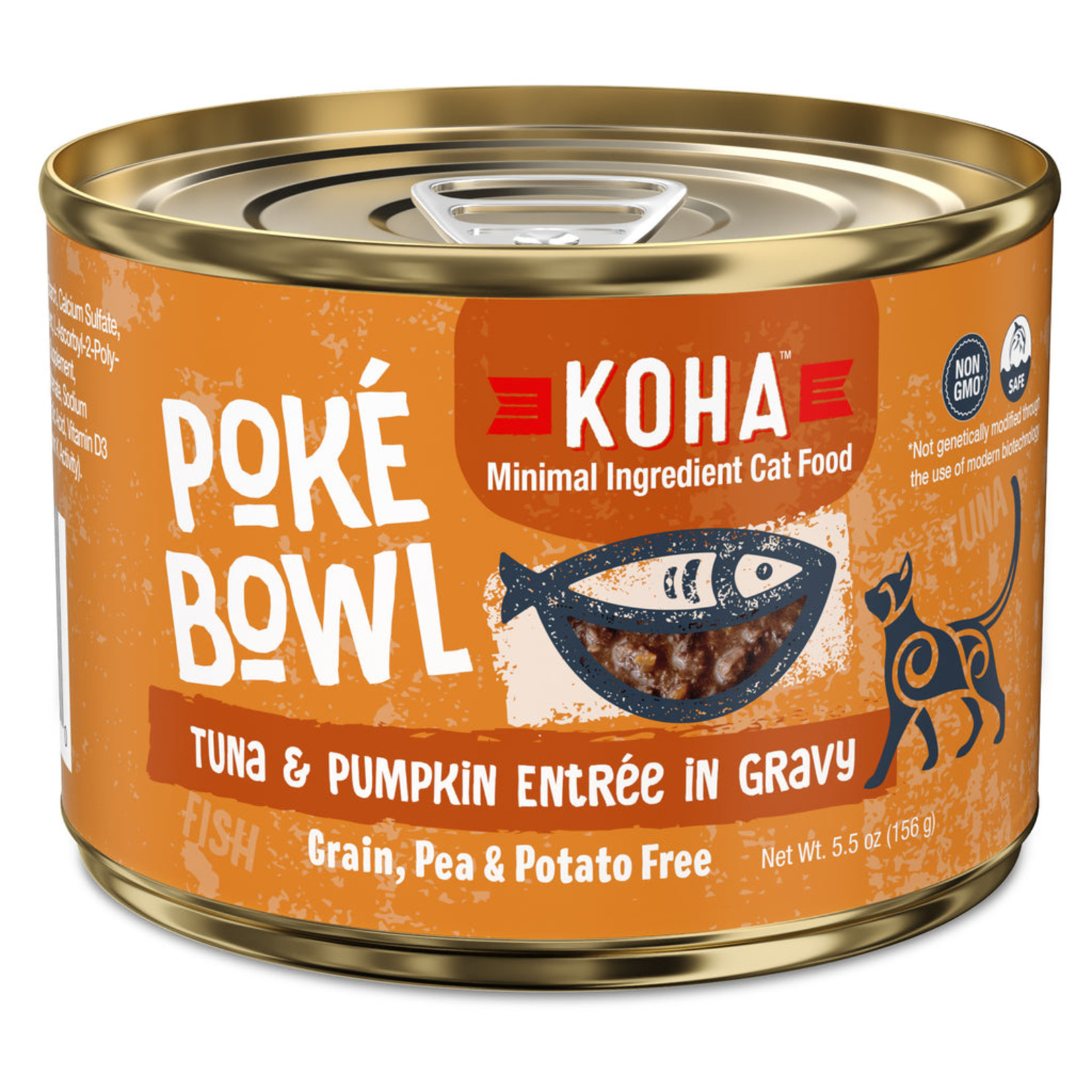 Koha Koha Wet Cat Food Poke Bowl Tuna and Pumpkin Entree in Gravy 5.5oz