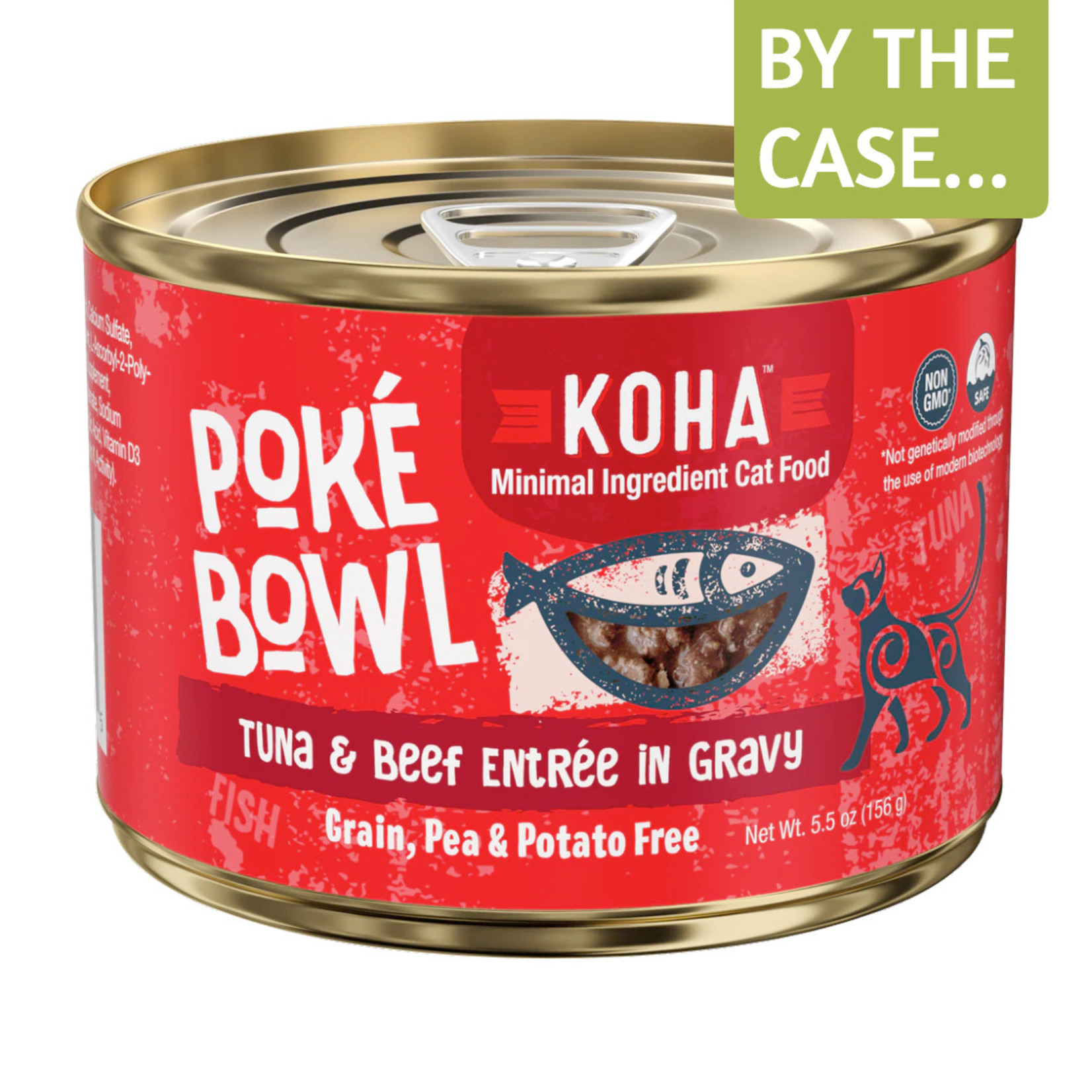 Koha Koha Wet Cat Food Poke Bowl Tuna and Beef Entree in Gravy 5.5oz