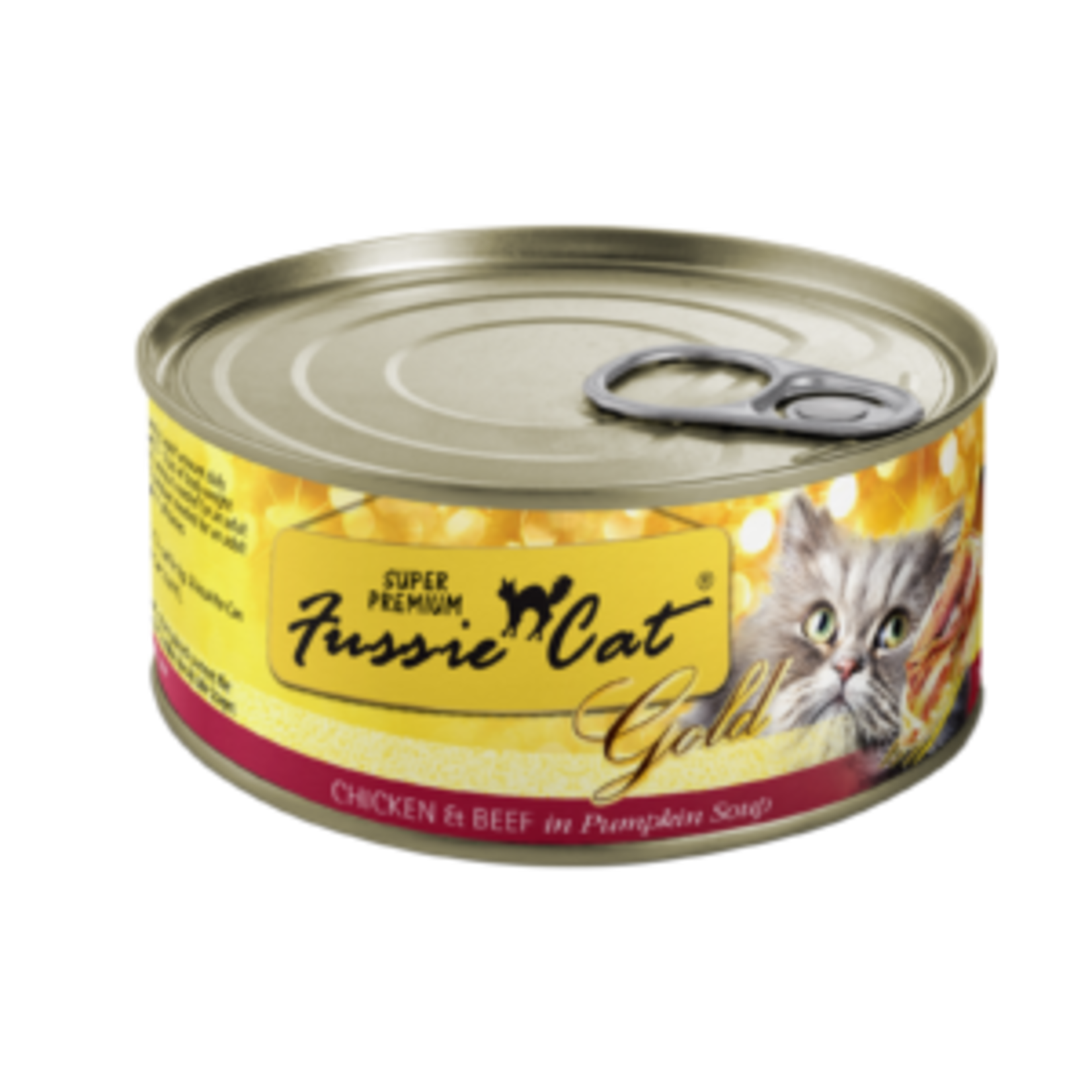 Fussie Cat Fussie Cat Gold Wet Cat Food Chicken and Beef Formula In Pumpkin Soup 2.8oz Can Grain Free