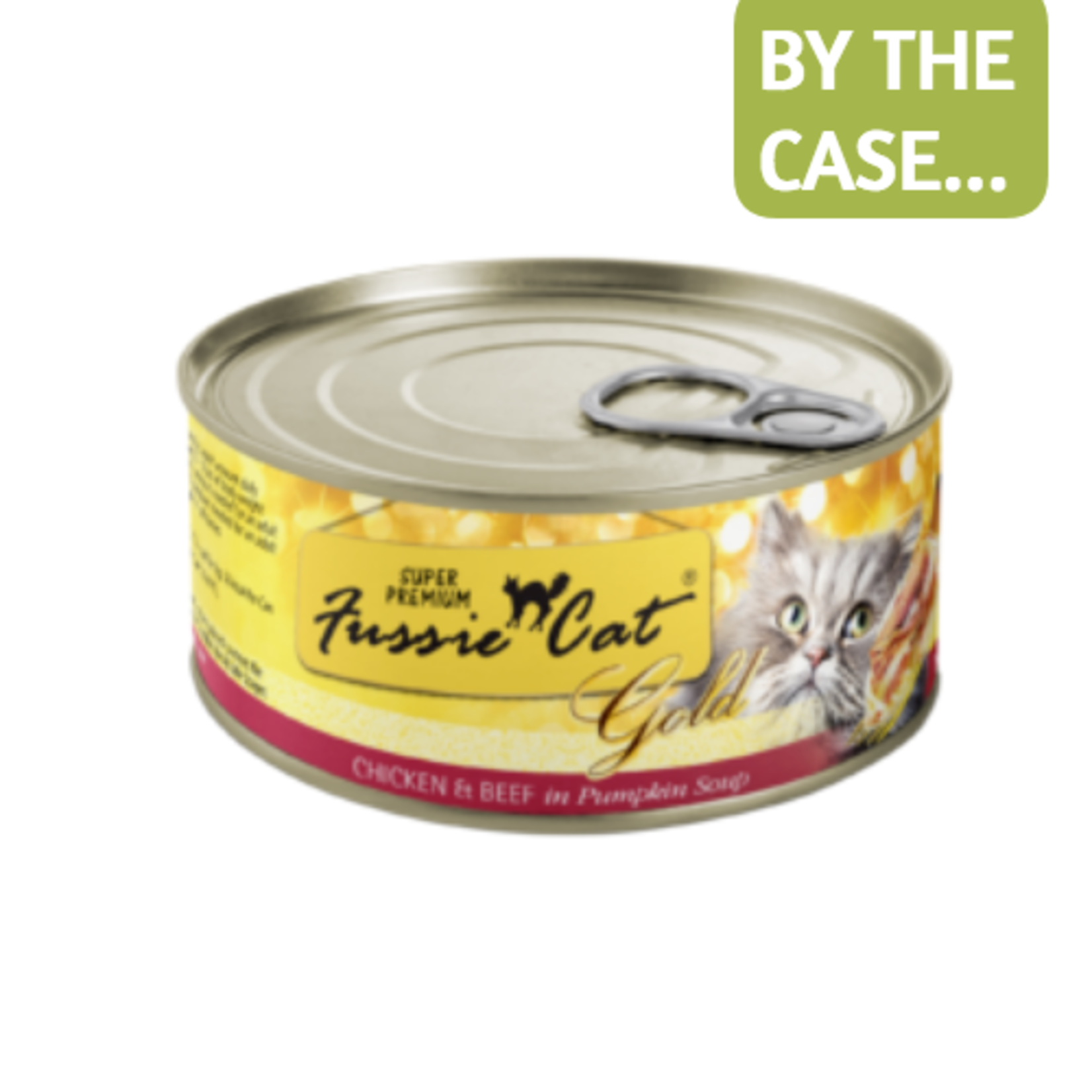 Fussie Cat Fussie Cat Gold Wet Cat Food Chicken and Beef Formula In Pumpkin Soup 2.8oz Can Grain Free