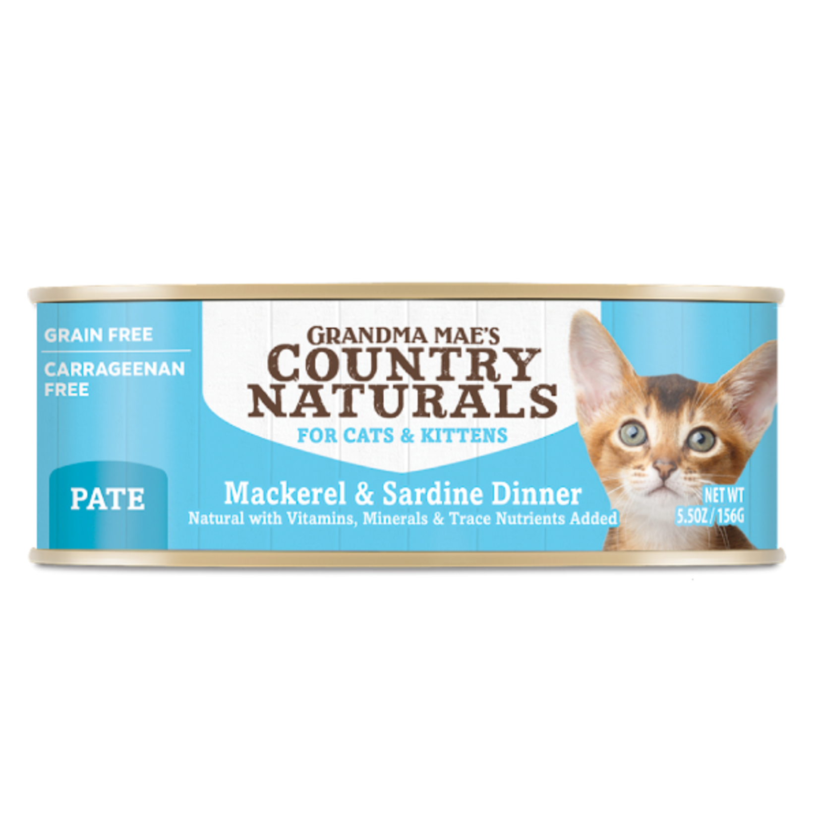 Grandma Maes Country Naturals Grandma Mae's Country Naturals Wet Cat Food Mackerel and Sardine Dinner Pate 5.5oz Grain Free