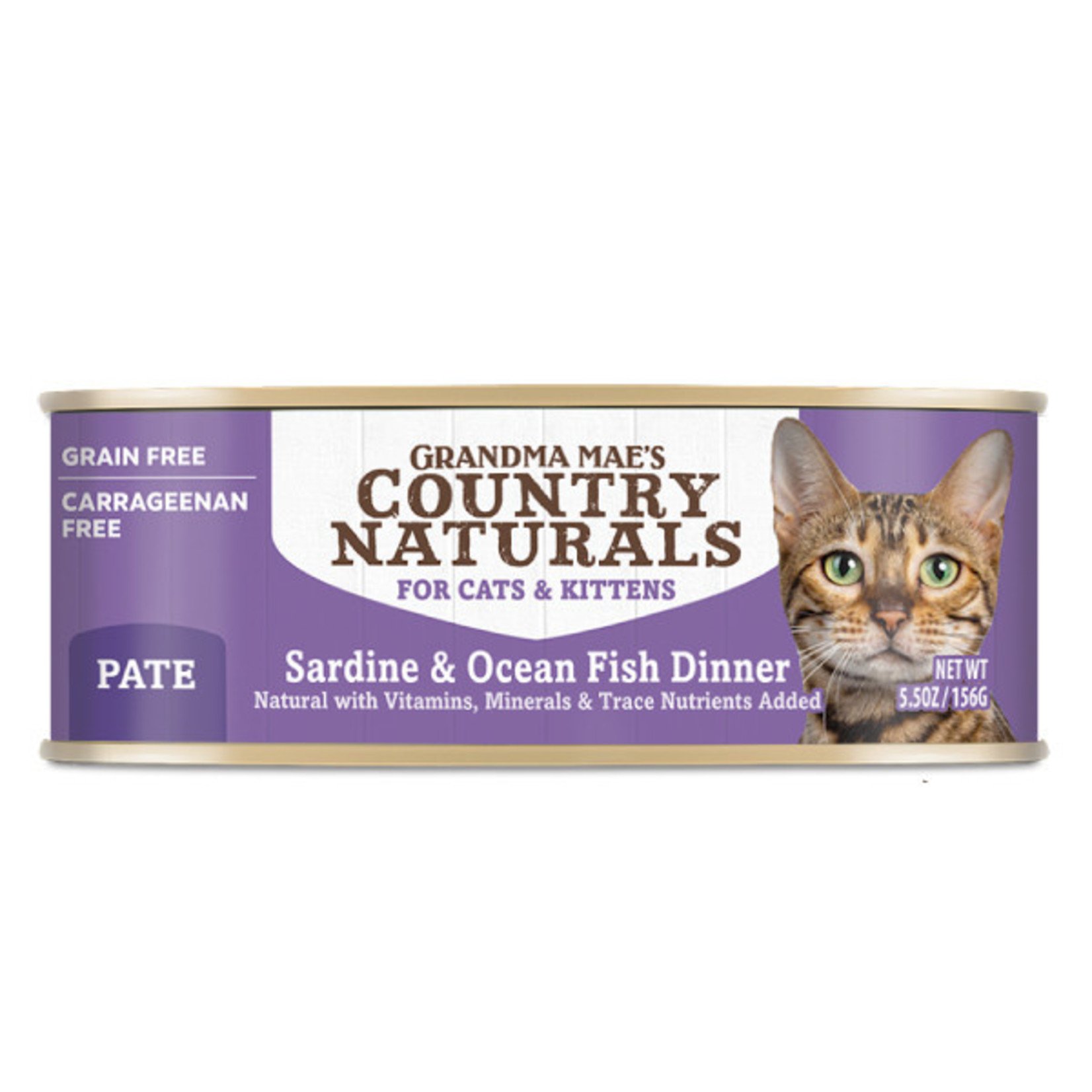 Grandma Maes Country Naturals Grandma Mae's Country Naturals Wet Cat Food Sardine and Ocean Fish Dinner Pate 5.5oz Grain Free