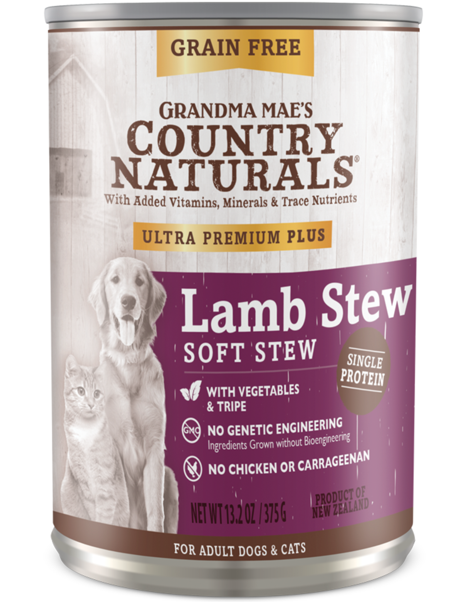 Grandma Maes Country Naturals Grandma Mae's Country Naturals Wet Dog and Cat Food Ultra Premium Lamb Soft Stew 13.2oz