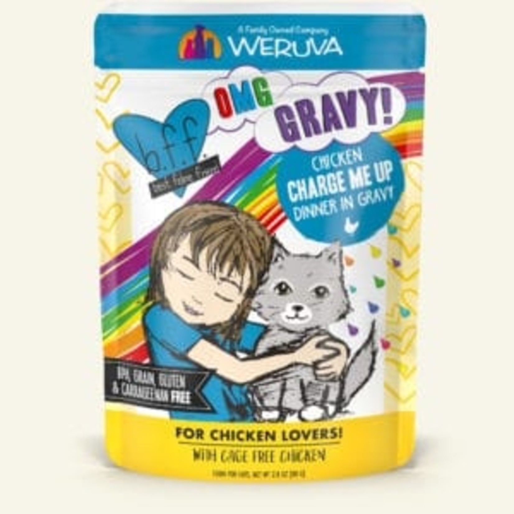 Weruva BFF Weruva B.F.F. OMG Best Feline Friend Oh My Gravy Wet Cat Food Charge Me Up Chicken Dinner in Gravy 2.8oz Pouch