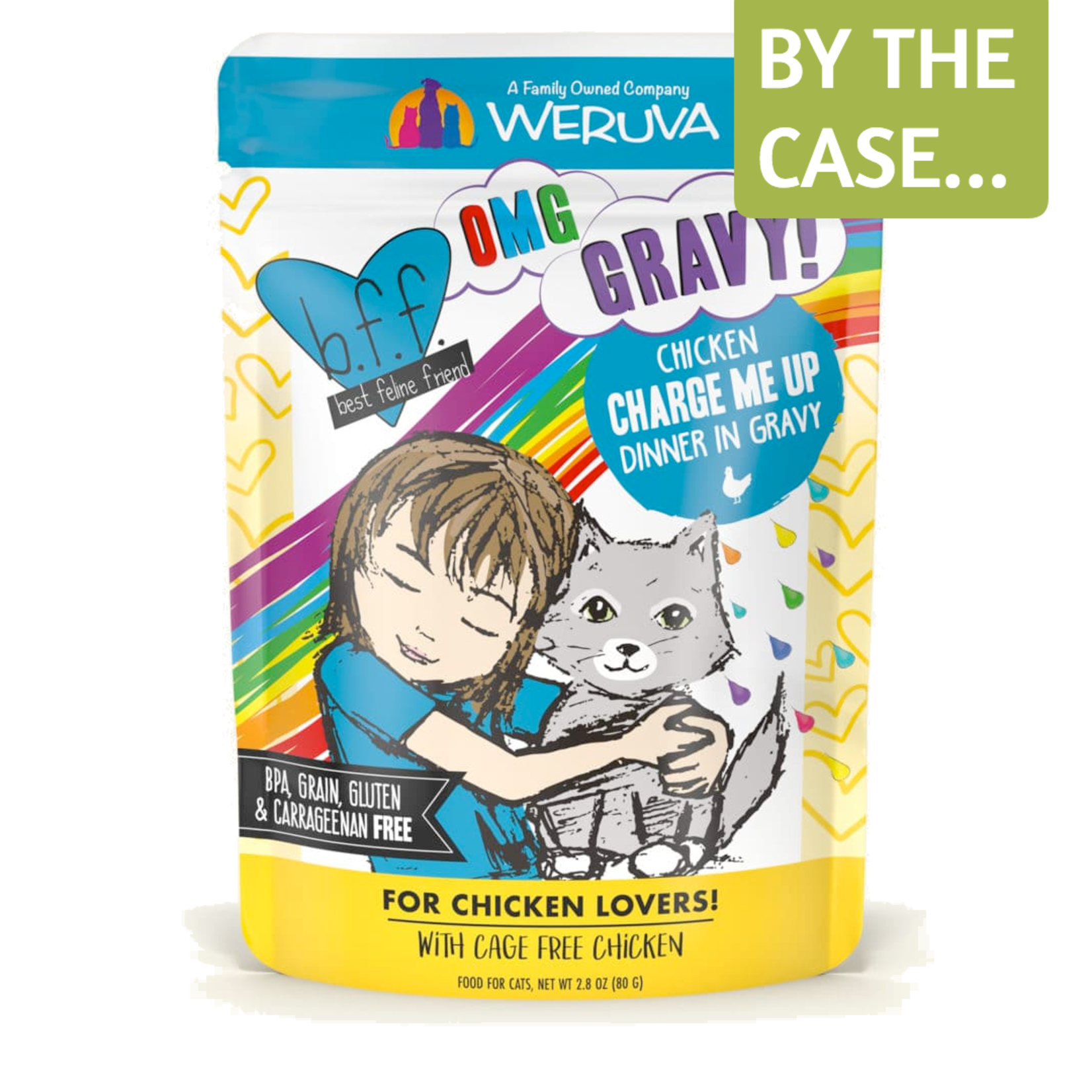 Weruva BFF Weruva B.F.F. OMG Best Feline Friend Oh My Gravy Wet Cat Food Charge Me Up Chicken Dinner in Gravy 2.8oz Pouch