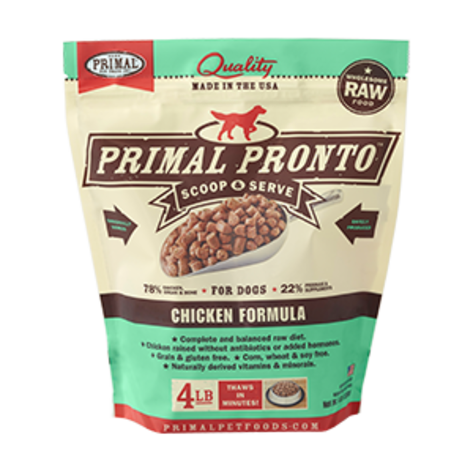 Primal Primal Pronto Frozen Raw Dog Food Chicken Formula Nuggets 3lb