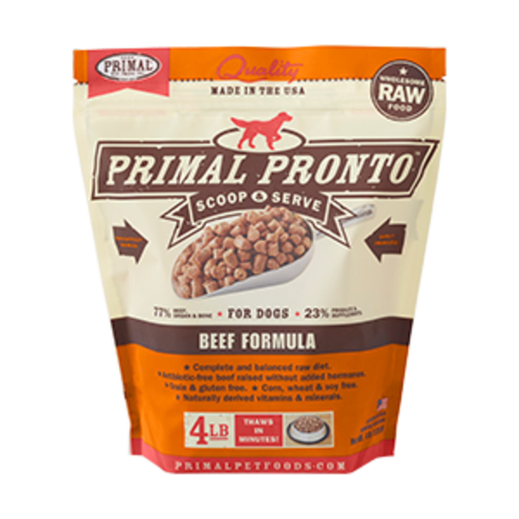 Primal Primal Pronto Frozen Raw Dog Food Beef Formula Nuggets 3lb