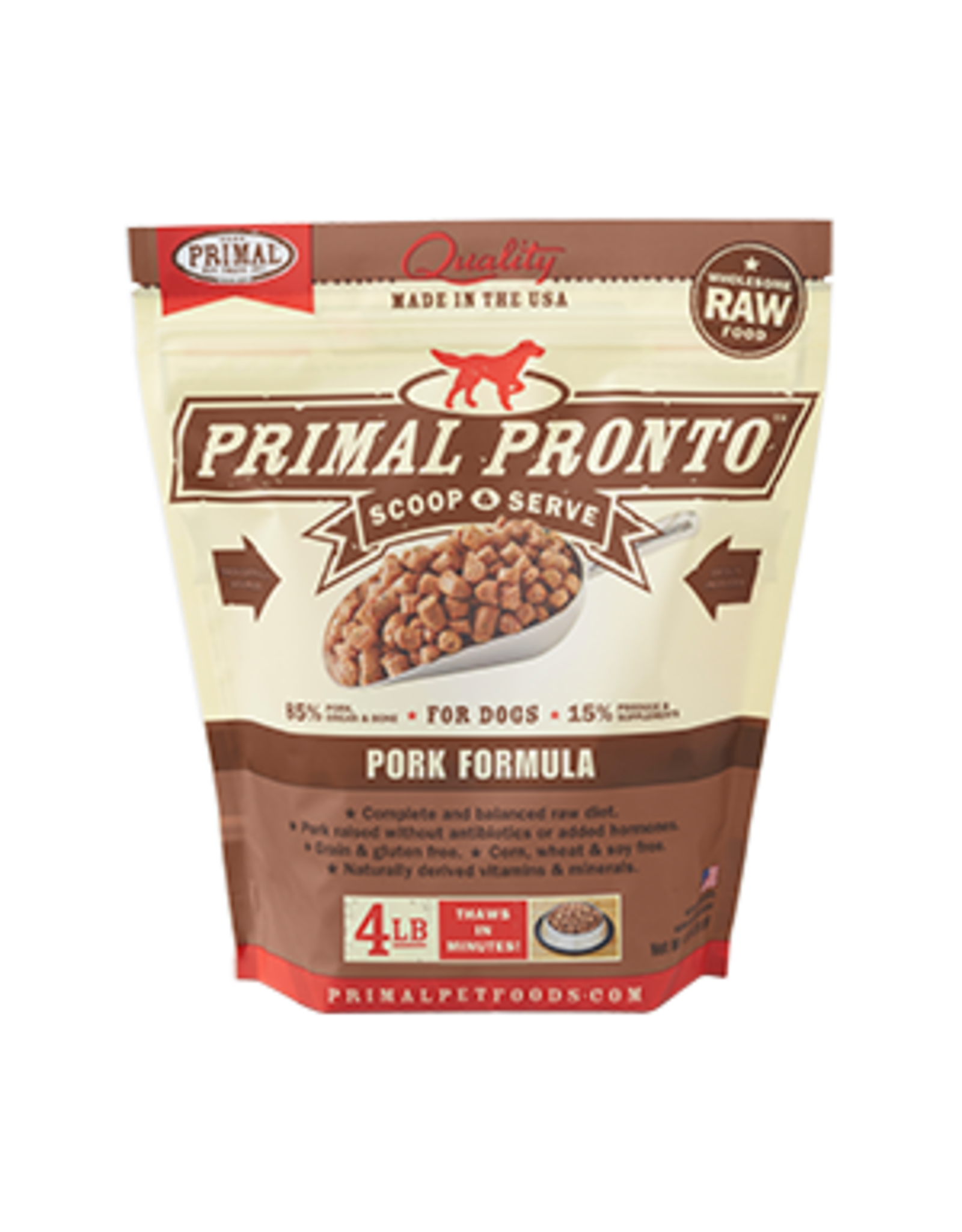 Primal Primal Pronto Frozen Raw Dog Food Pork Formula Nuggets 3lb