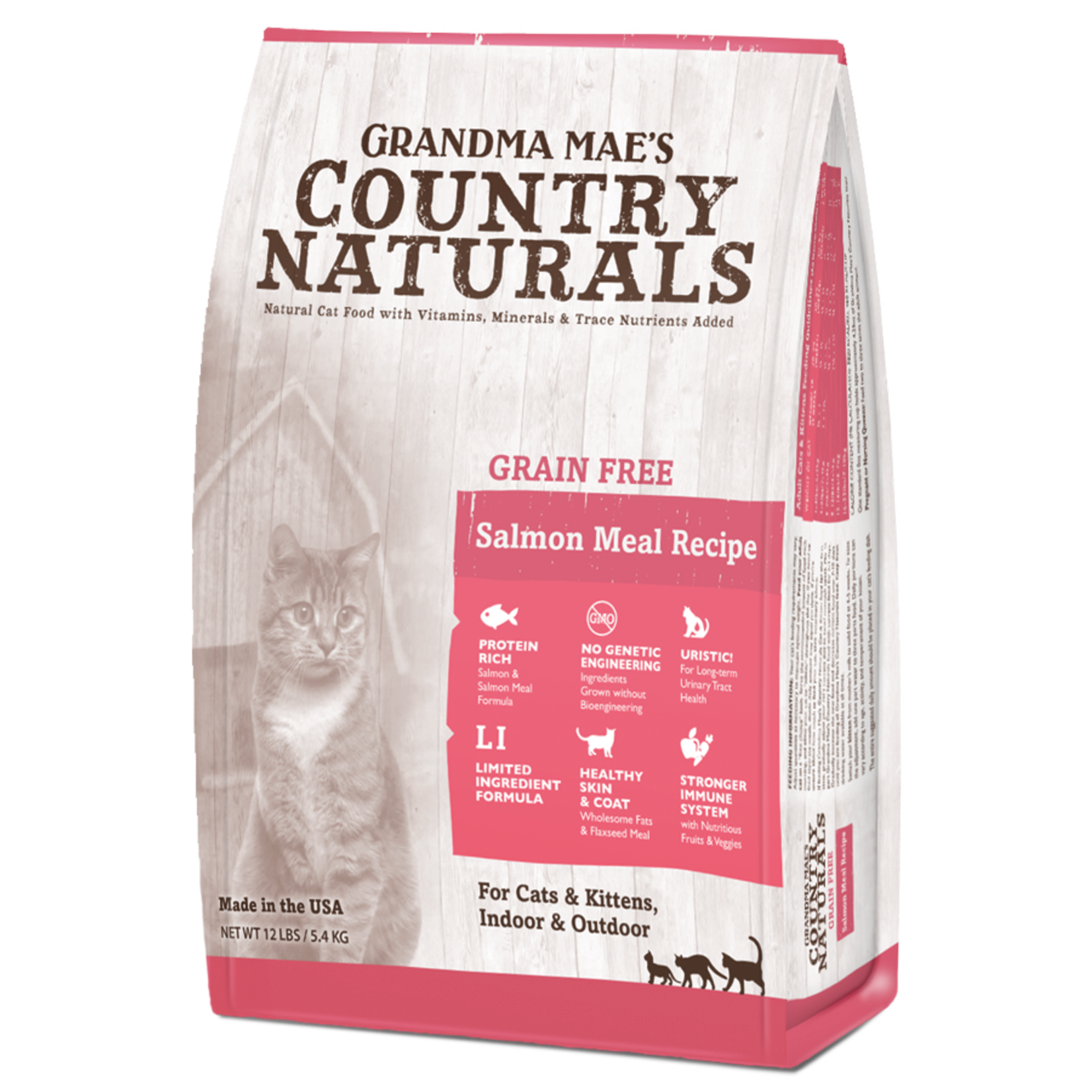 Grandma Maes Country Naturals Grandma Mae's Country Naturals Dry Cat Food Salmon Meal Recipe for Cats and Kittens Grain Free
