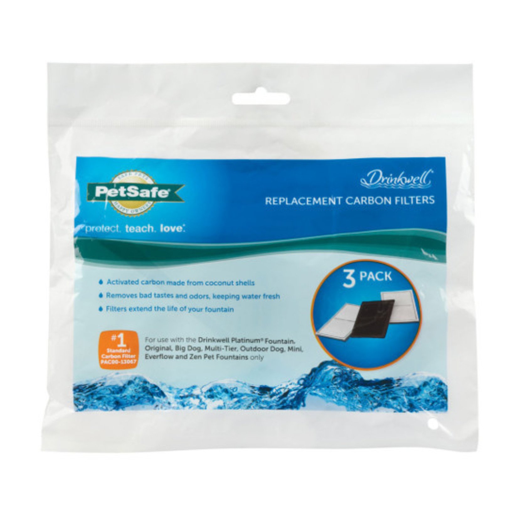 PetSafe Drinkwell Pet Water Fountain #1 Standard Replacement Carbon Filters 3pk