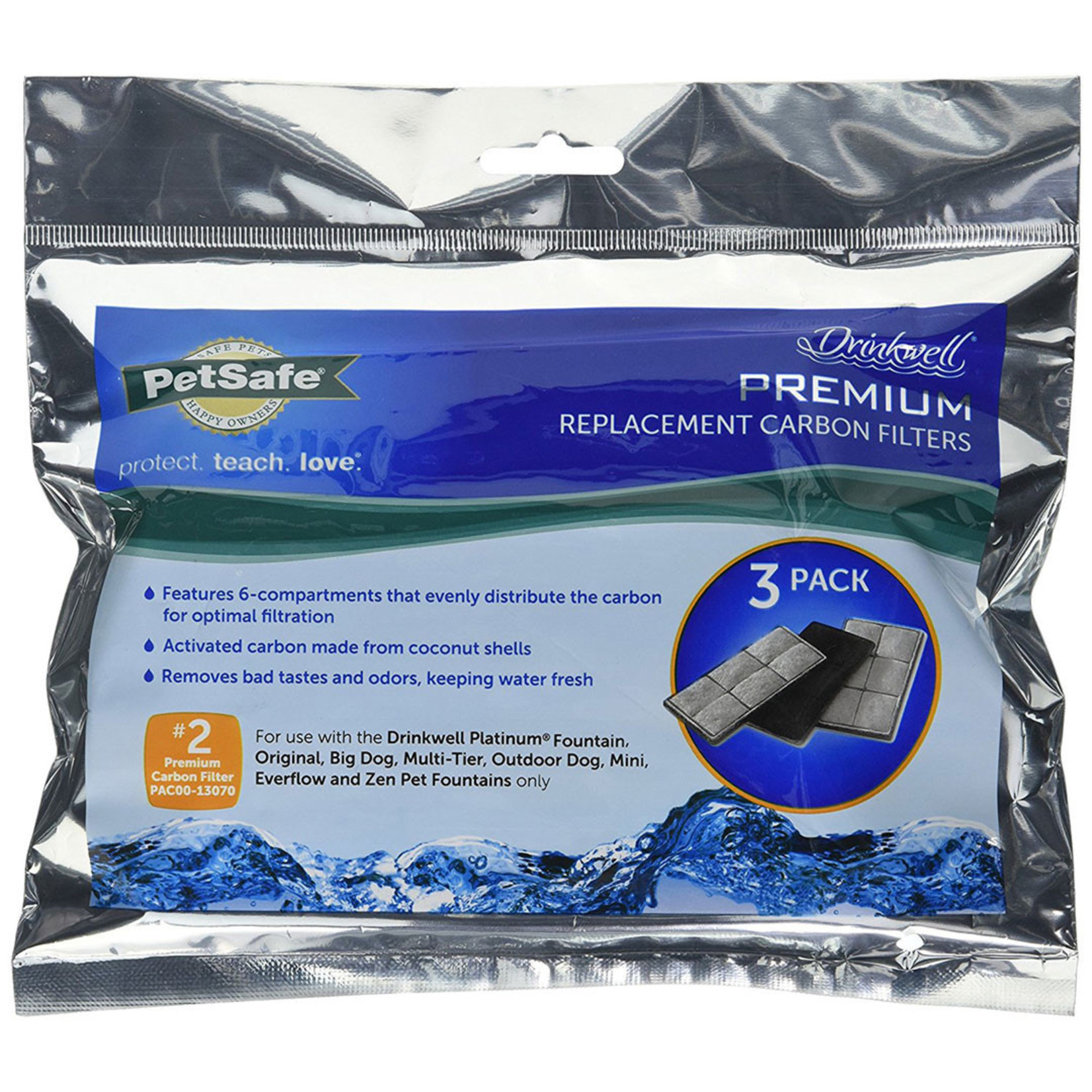 PetSafe Drinkwell Pet Water Fountain #2 Premium Replacement Carbon Filters 3pk