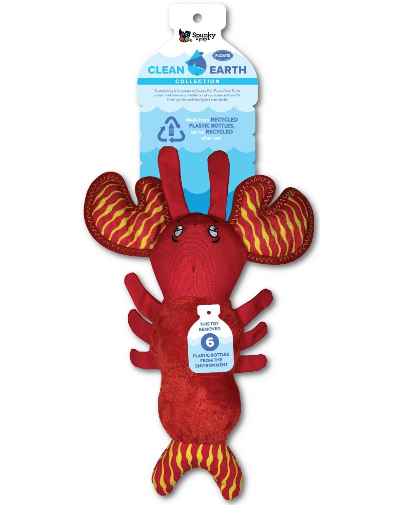 Spunky Pup Clean Earth Plush Lobster Large